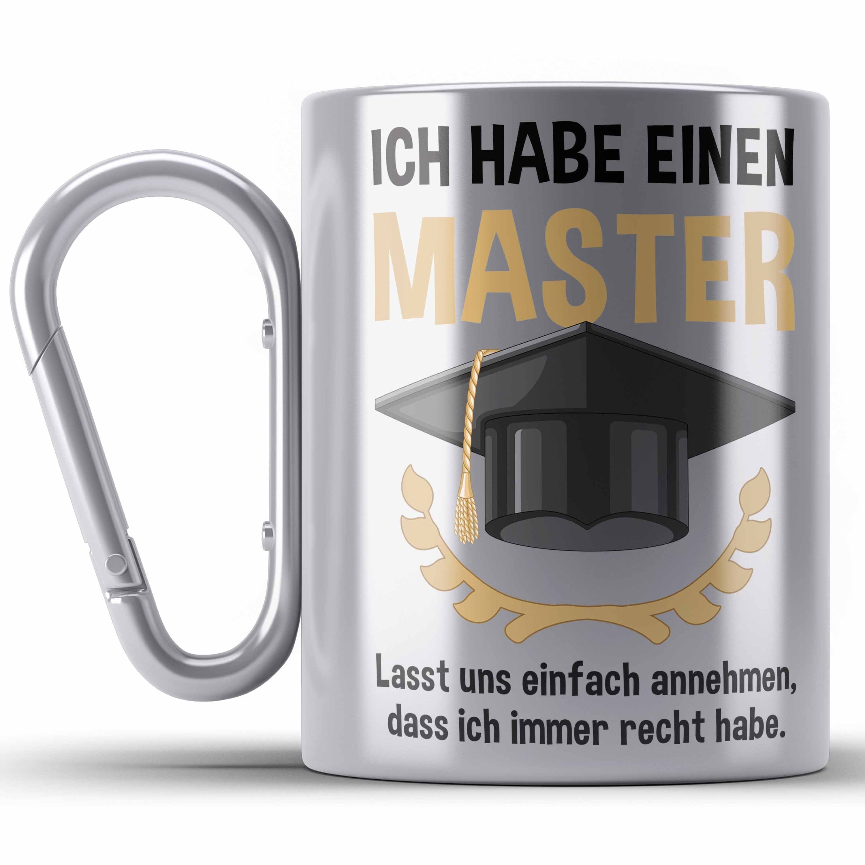 Trendation Thermotasse Master Prüfung Edelstahl Tasse bestanden Geschenk Abschluss Masterarbe