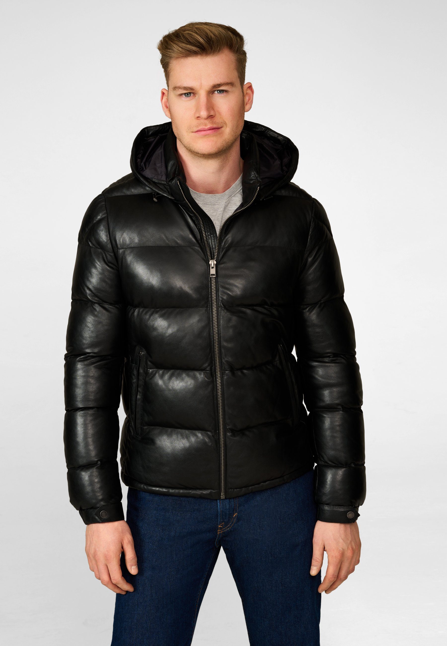 RICANO Lederjacke Vince Leder-Steppjacke aus Lamm-Nappa-Leder