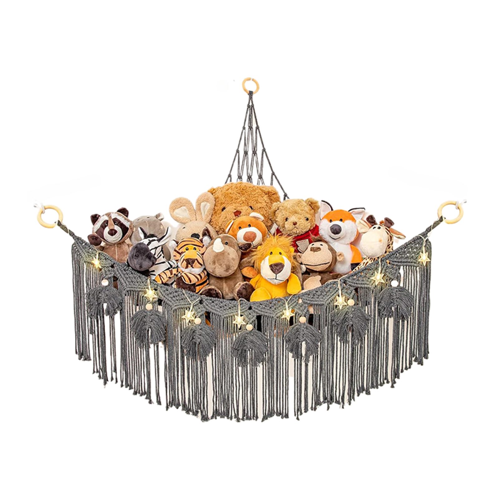 Jumpeak Hängeaufbewahrung aufbewahrunghängend,hängekorbaufbewahrung,aufbewahrung kinderzimmer (Komplettes Set, Einteilige Verpackung), Fransenbesatz,Mehrere Farben,Mit Haken ausgestattet