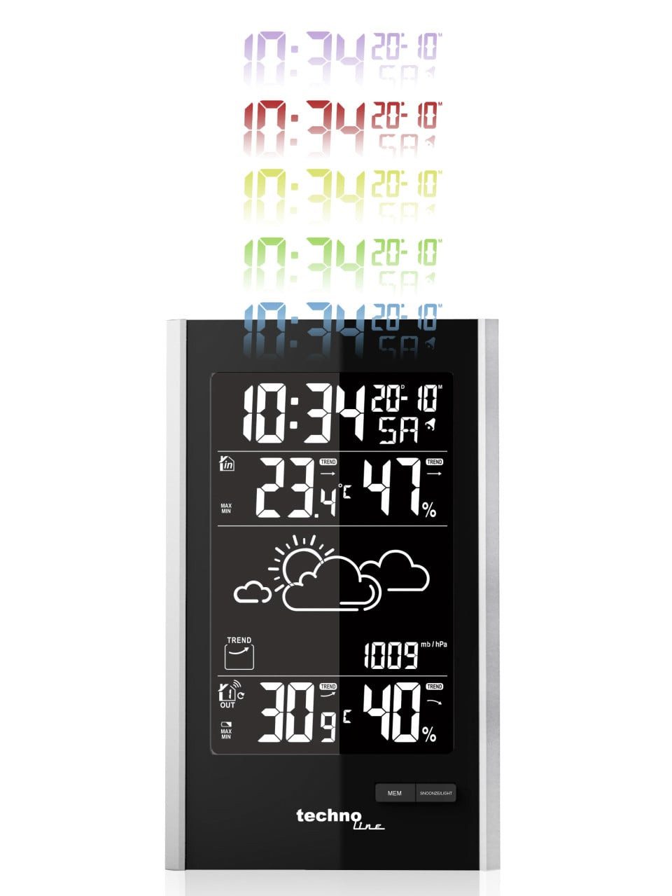 technoline Technoline Wetterstation WS 9060 silber schwarz Wetterstation