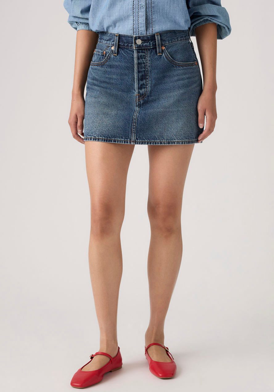 Levi's® Jeansrock ICON SKIRT mit Used-Effekten und ausgefransten Kanten