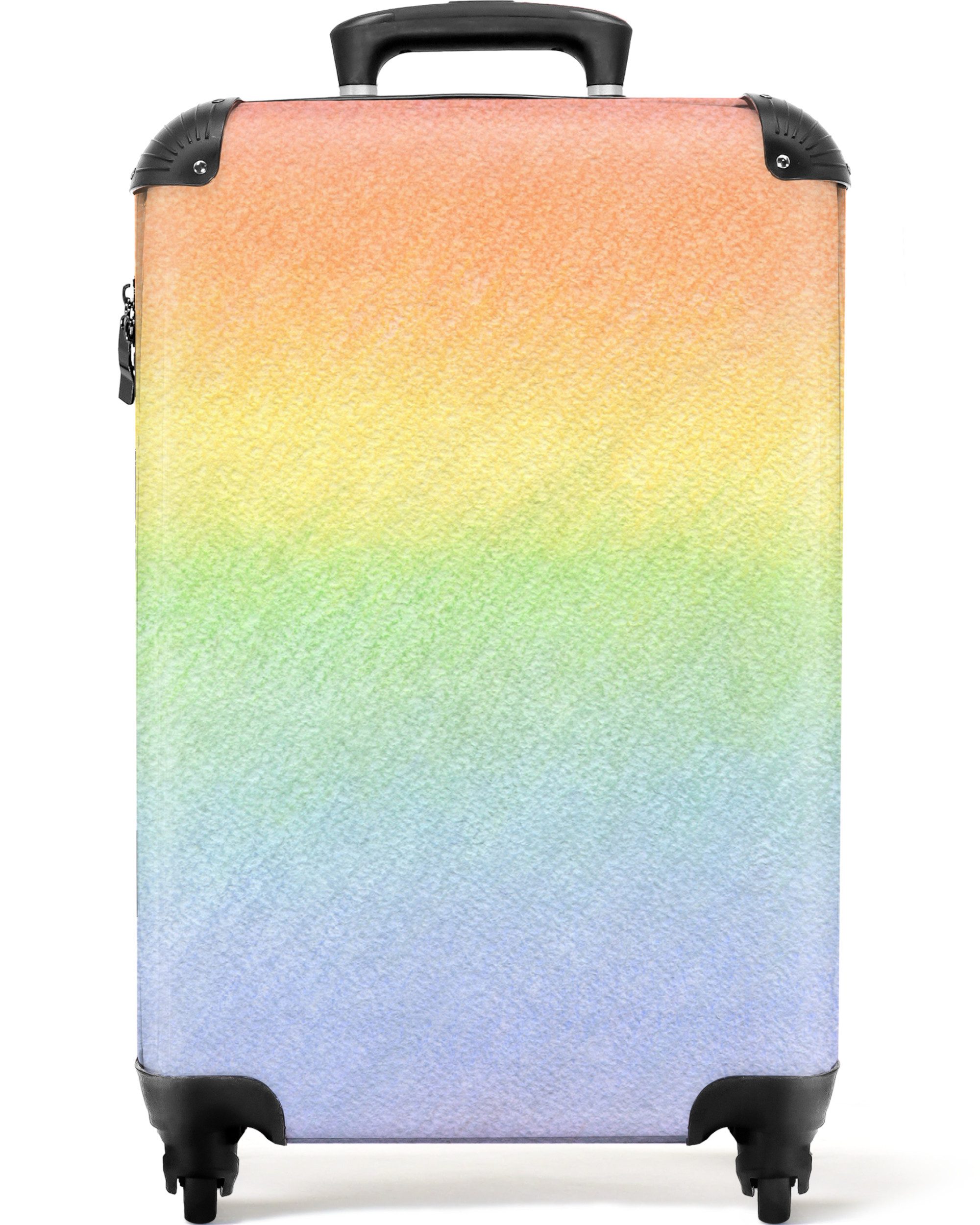 NoBoringSuitcases.com© Hartschalen-Trolley Regenbogen - Blöcke - Jungen - Kinder - Design 55x35x20cm, 4 Rollen, Kinder Koffer Klein, Trolley Handgepäck