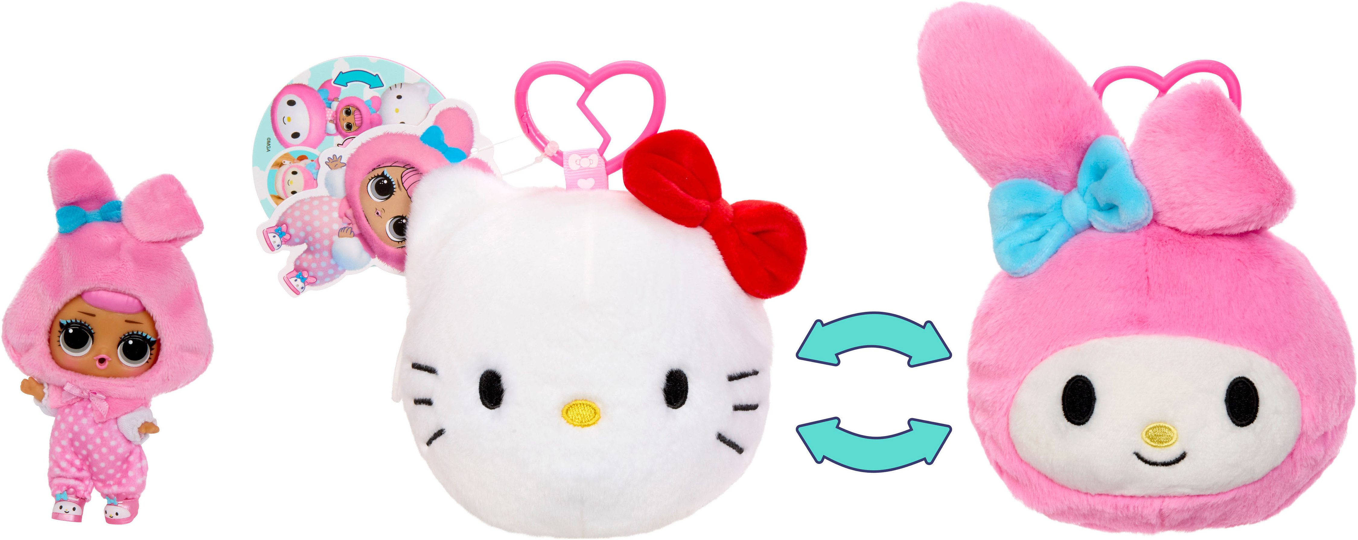 L.O.L. SURPRISE! Plüschanhänger L.O.L. Surprise Loves Hello Kitty Reversible Plush Surprise Asst, Sortierte Lieferung - Abbildungen dienen als Beispiele!