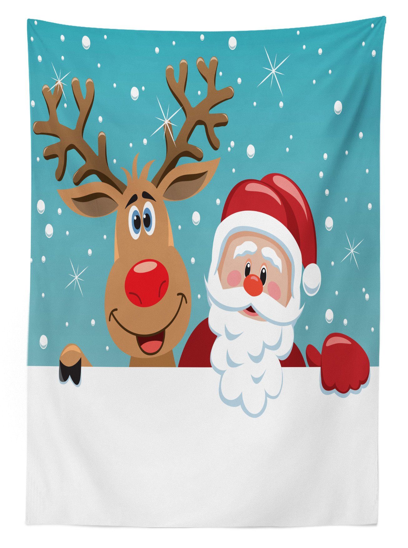 Bereich Klare Waschbar Tischdecke Weihnachtsmann Rudolph-Rotwild-Gruß Abakuhaus geeignet Außen Farben, Für Farbfest den