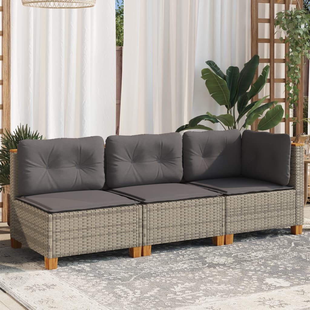 vidaXL Loungesofa Gartensofa mit Kissen 3-Sitzer günstig online kaufen