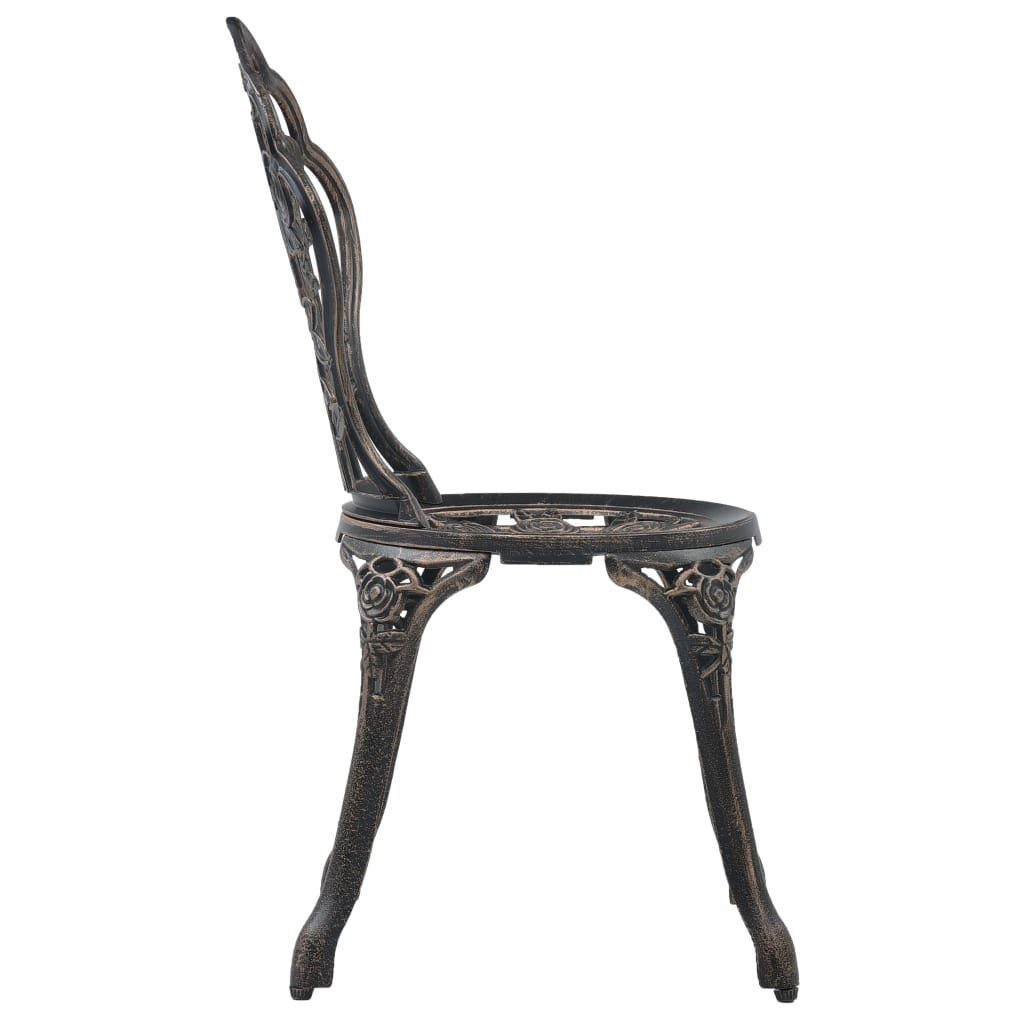 furnicato 2 Bistro-Stühle Aluminiumguss Gartenstuhl Stk. Bronze