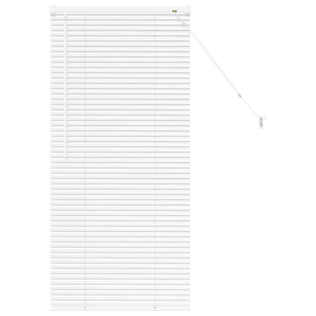 Rollo Balkenjalousien mit Vorhängen Weiß 130 x 60 cm Aluminium, vidaXL