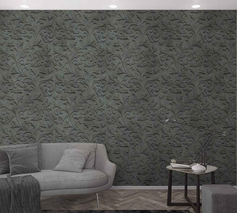 Newroom Vliestapete, [ 2,7 x 1,59m ] großzügiges Motiv - kein wiederkehrendes Muster - nahtlos große Flächen möglich - Fototapete Wandbild Ornament Barock Made in Germany