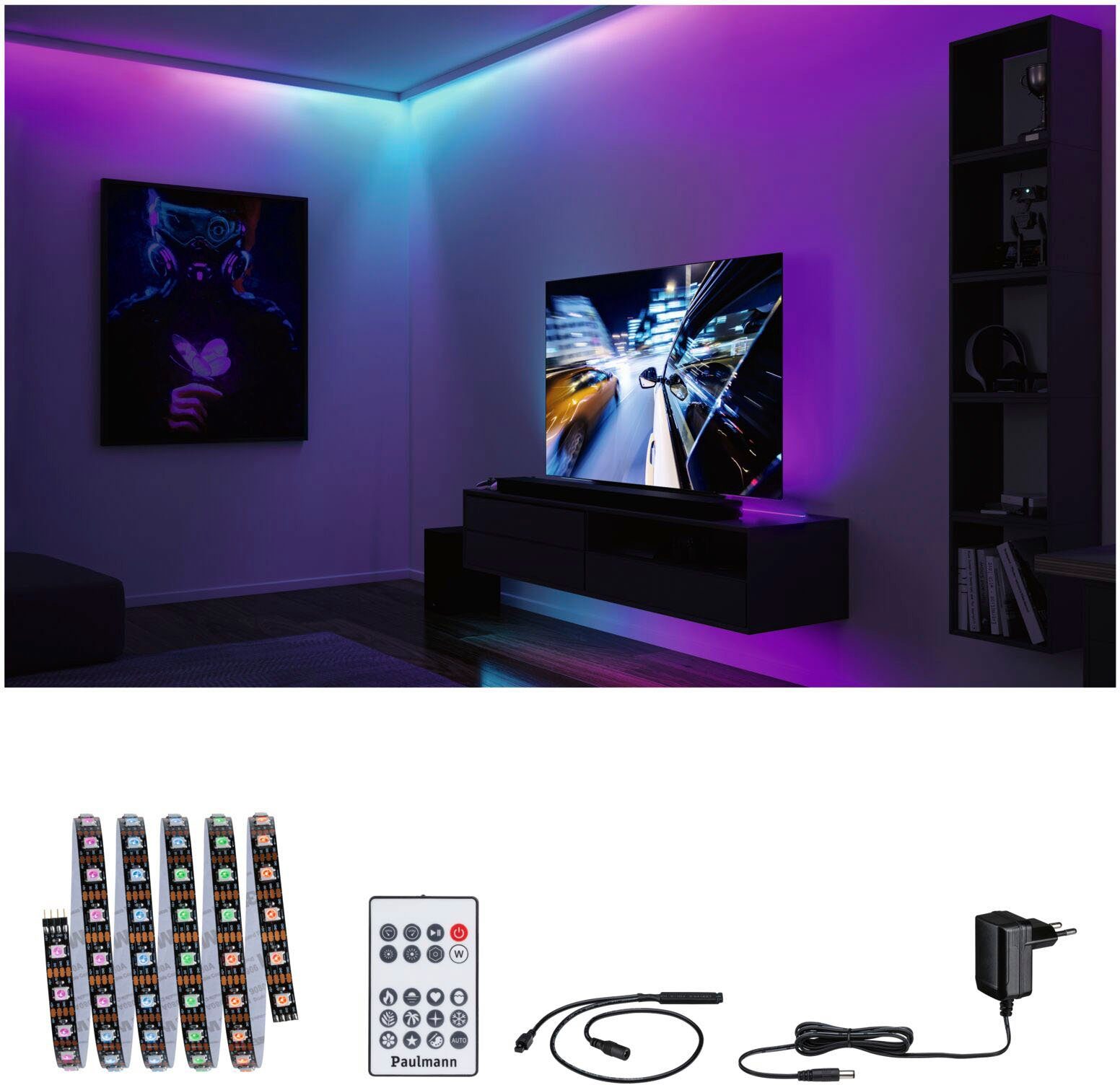 Paulmann LED-Streifen Dynamic Rainbow RGB 1,5m 3W 60LEDs/m 5VA, 1-flammig