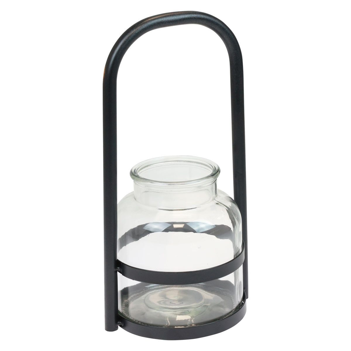 Windlicht Windlicht Metall Glas Kerzenhalter Nostalgie Schwarz 14,5cm