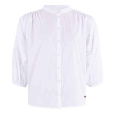 Moscow Design Hemdbluse Jordan Oversize Bluse mit Mao Kragen in Weiß oder Braun