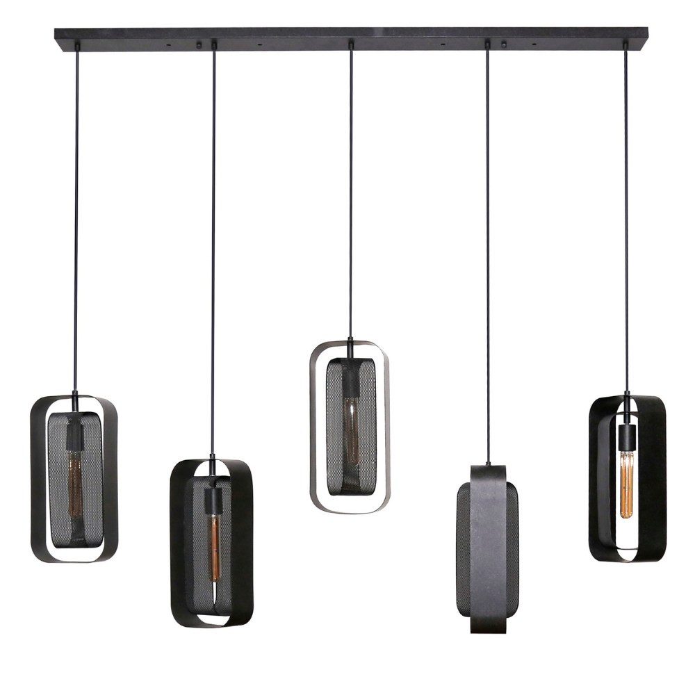 famlights Pendelleuchte Pendelleuchte Orson in Altsilber E27 5-flammig