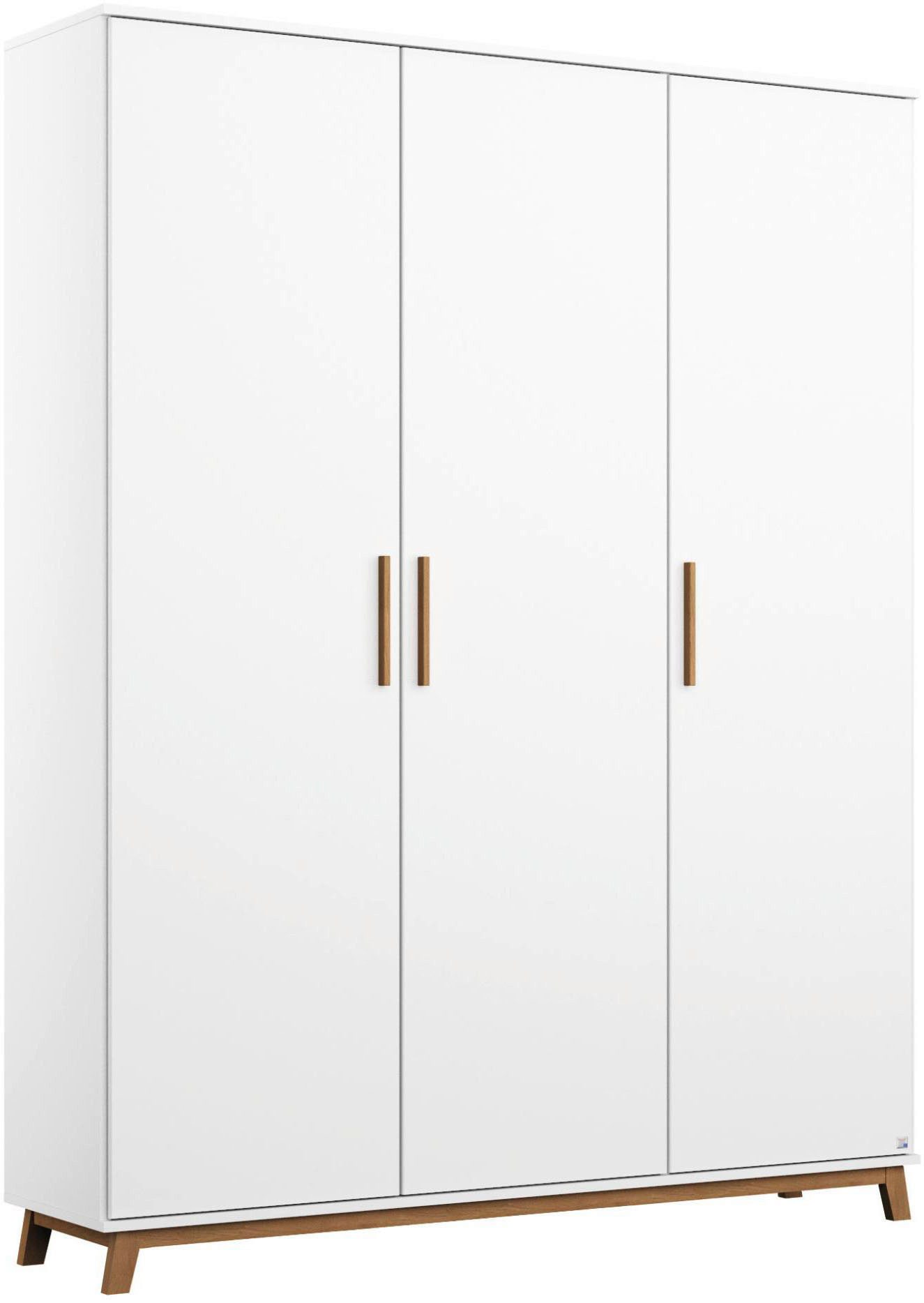 rauch Drehtürenschrank Kleiderschrank Schrank Garderobe Wäscheschrank Schlafzimmer CARLSSON (Breiten: 92/136/181 cm, Höhe 203 cm) Griffe und Füße in massiver Eiche, viel Stauraum MADE IN GERMANY