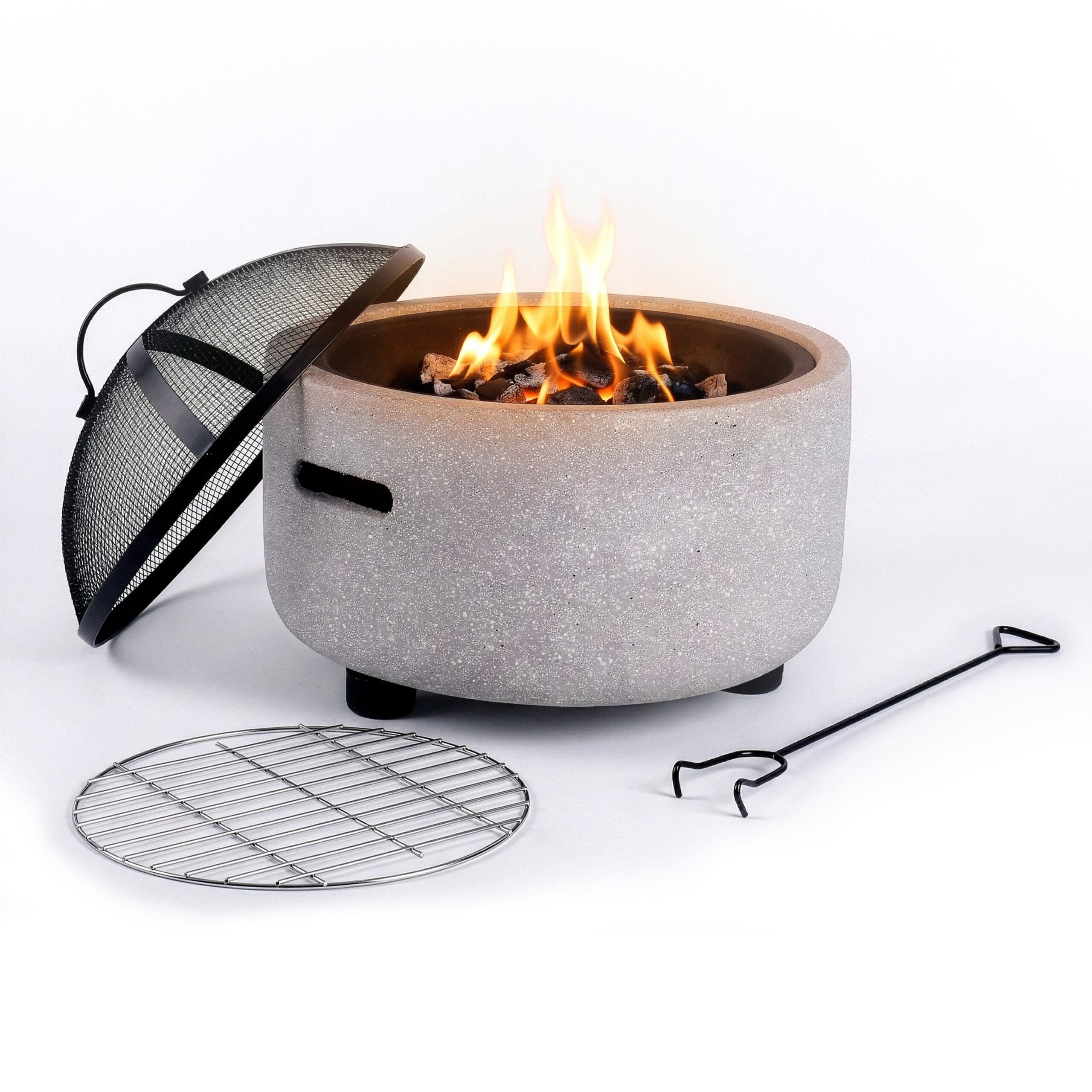 relaxdays Feuerschale in Steinoptik