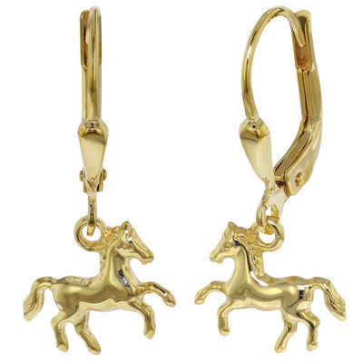 trendor Paar Ohrhänger für Gold 333/8K Pferde Ohrhänger