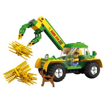 Blocki Konstruktions-Spielset BLOCKI MyFarm Trekker Traktor Bauernhof Bausatz Spielzeug 136 Teile