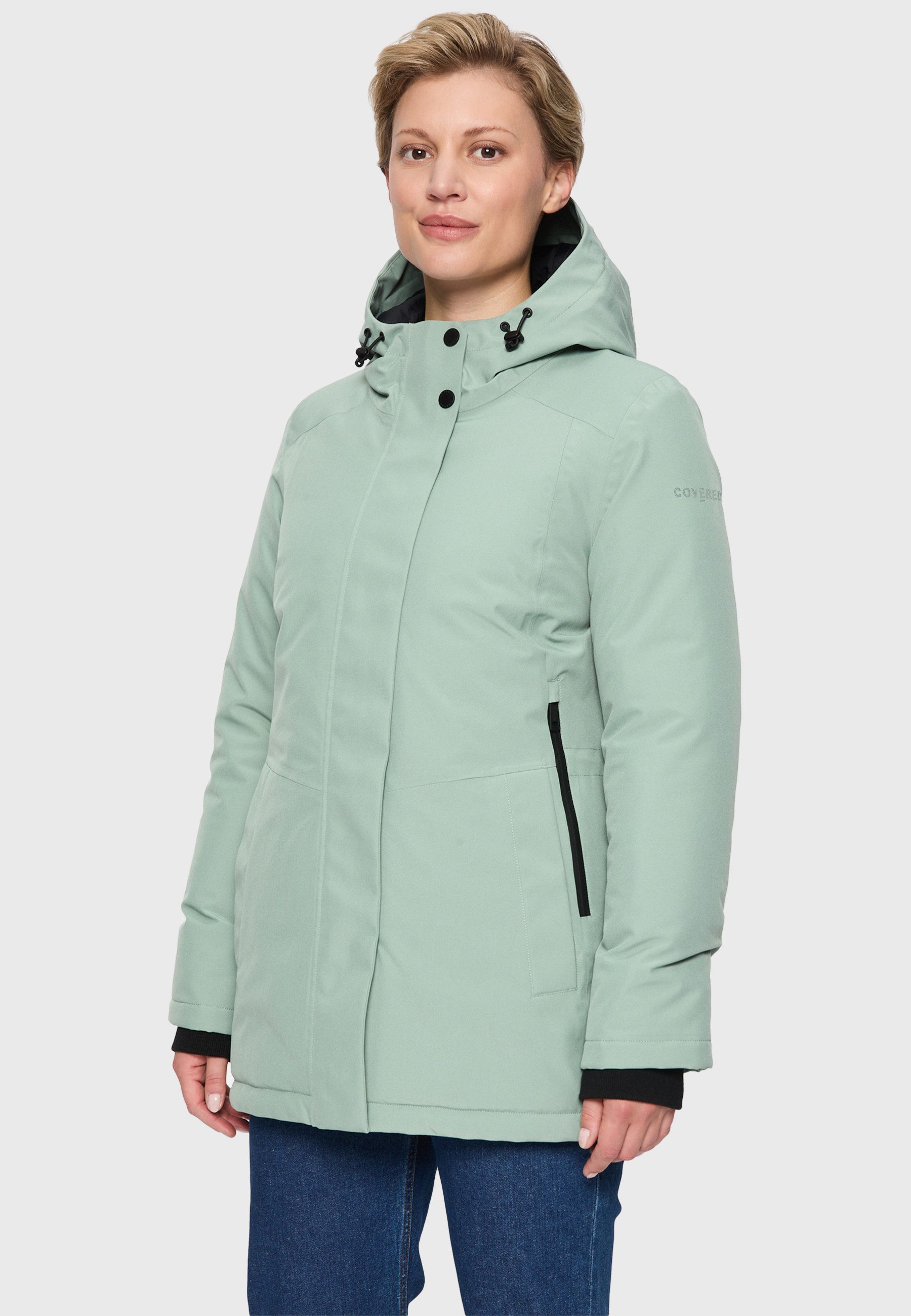 COVERED Funktionsjacke Fiona 4 mit Kapuze, frosty green Übergangsjacke