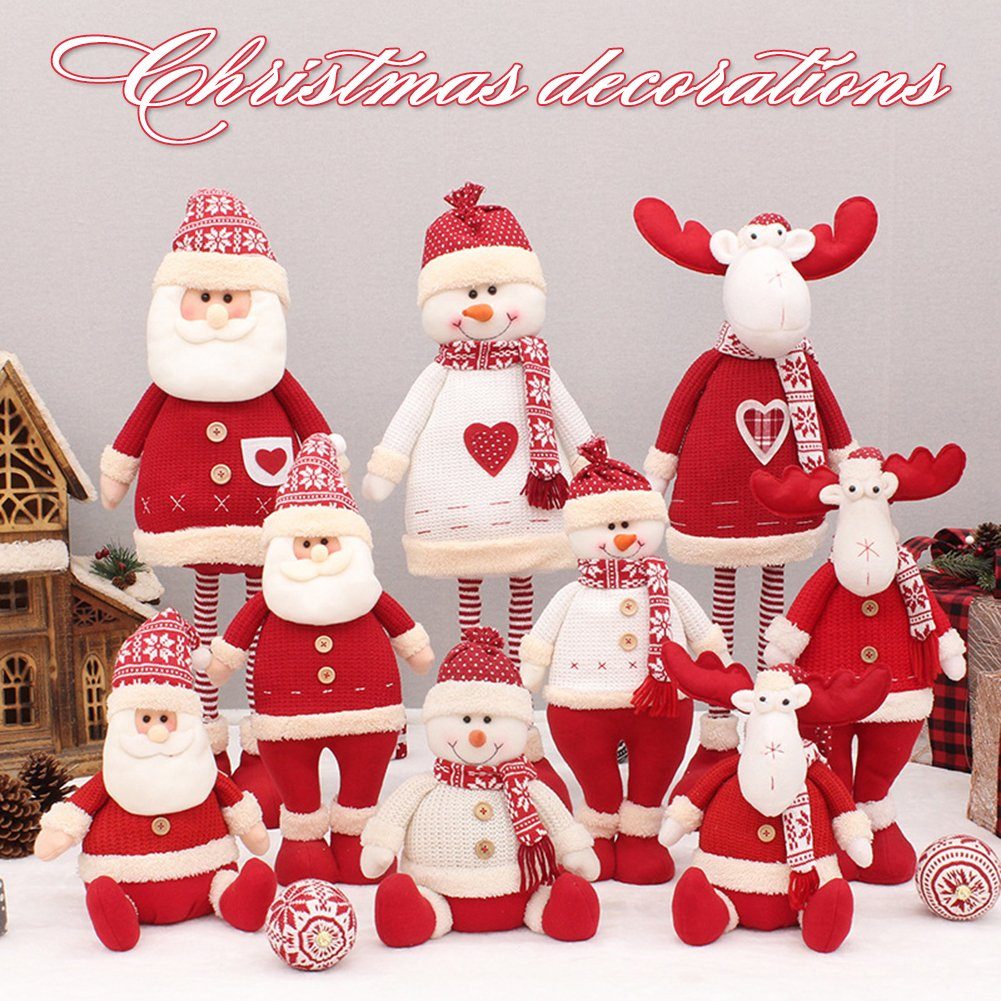 Blusmart Christbaumschmuck Niedliche Einziehbare Weihnachtspuppendekorationen, man old Bunte