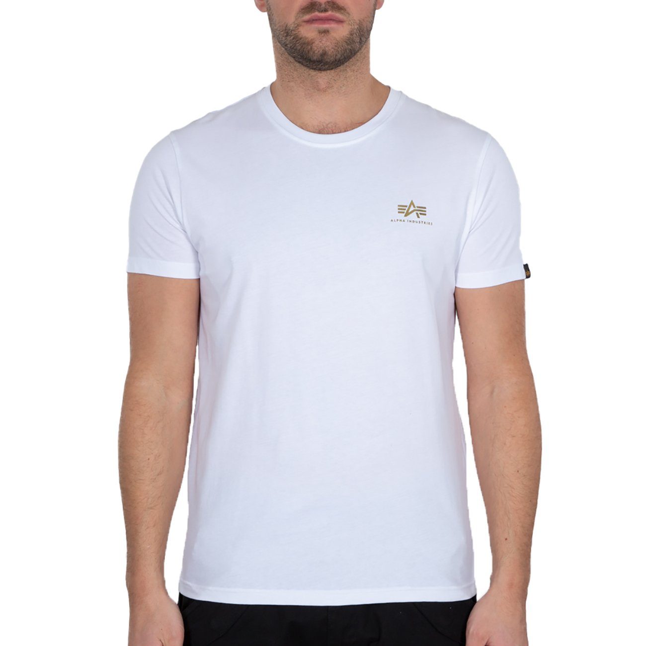 Herren Shirts Alpha Industries T-Shirt Basic Small Logo Foil Print (1-tlg)