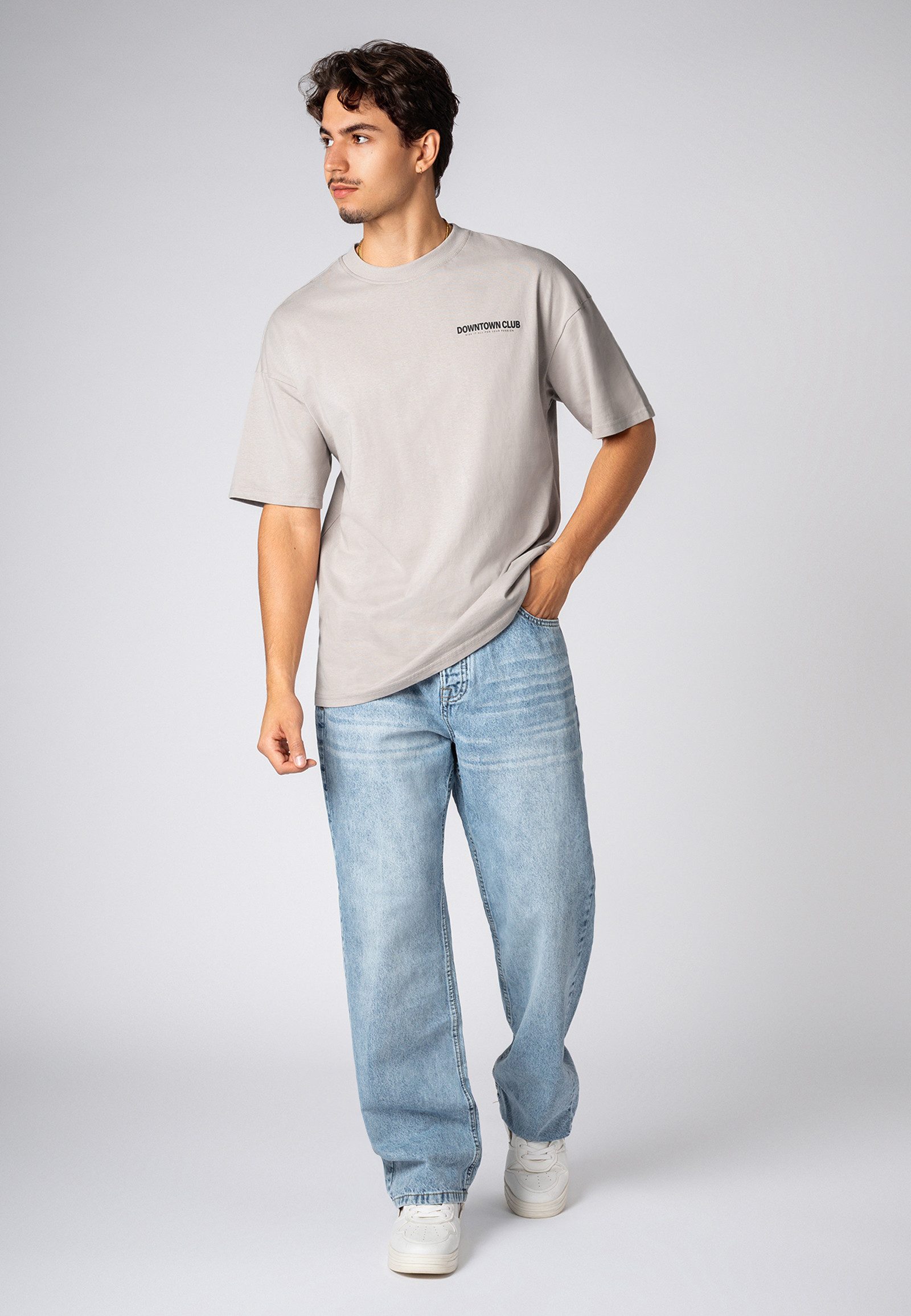 SUBLEVEL T-Shirt Herren Shirt Downtown Club Edition kurzarm, Baumwolle, oversize, Frontprint