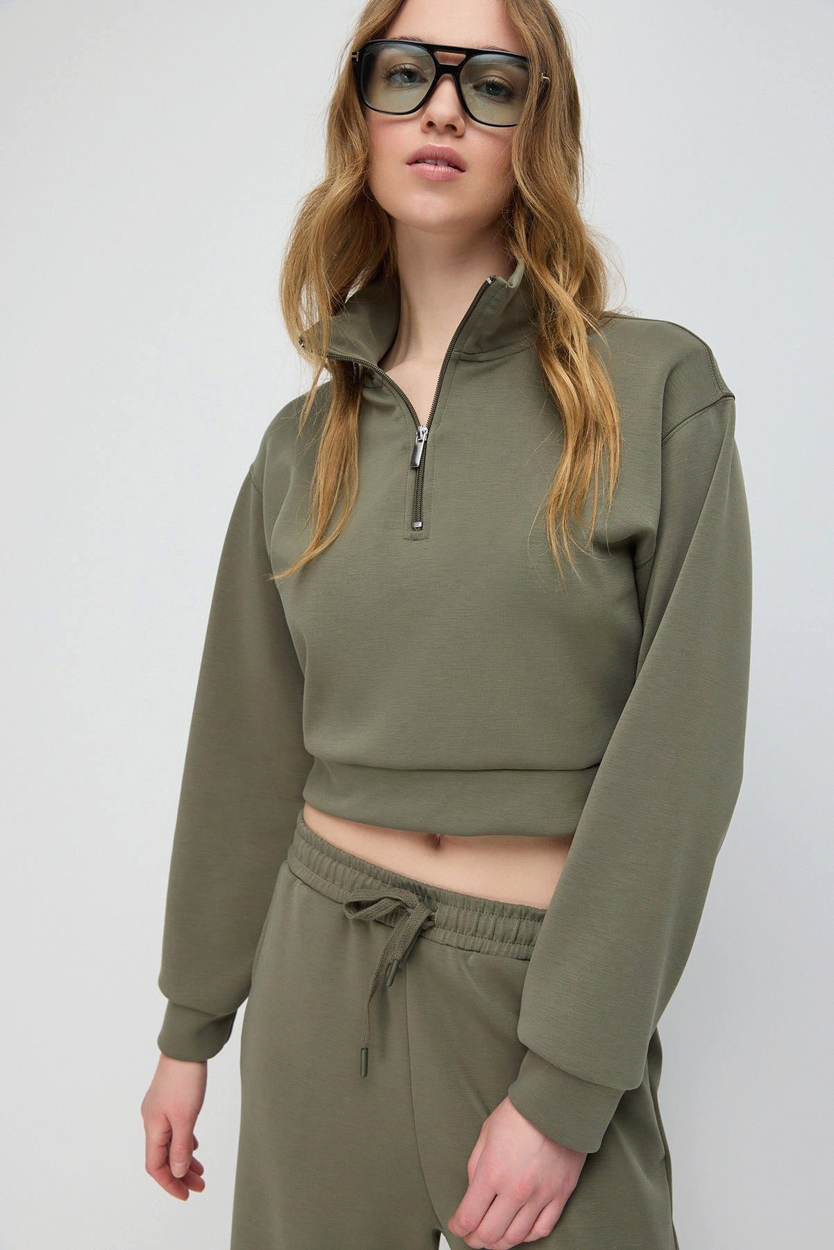 No Matter What Kapuzensweatshirt Sweatshirt mit halbem Reißverschluss