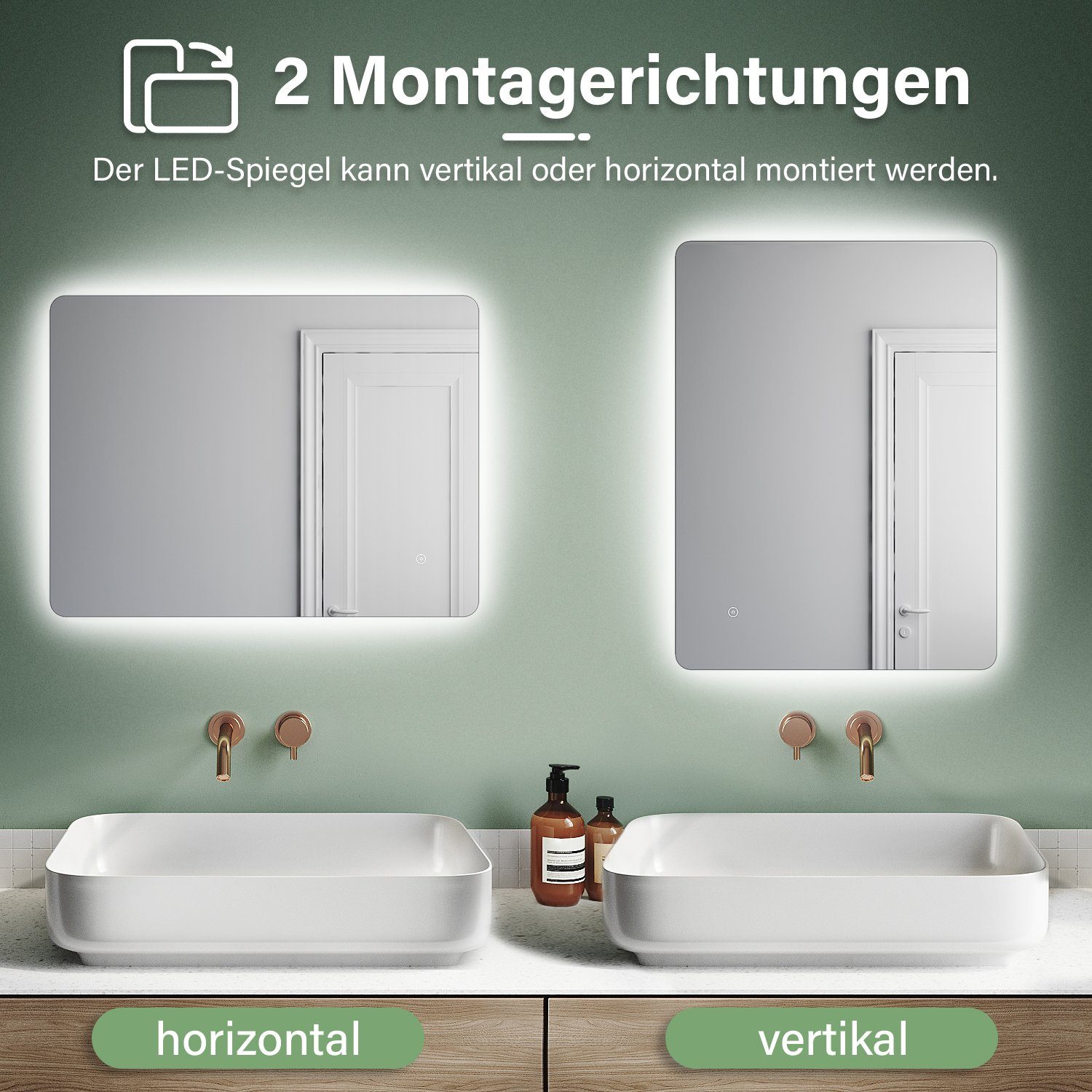 SONNI Badspiegel mit Beleuchtung mit Touch günstig online kaufen
