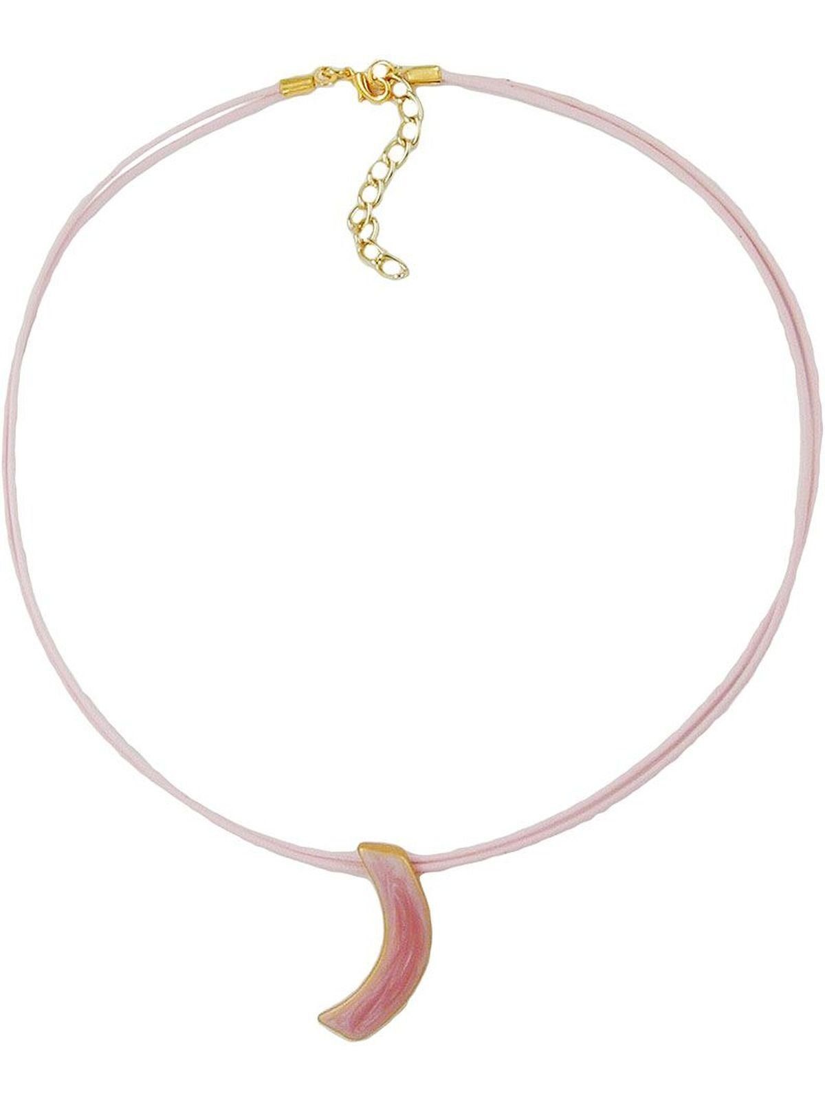 Gallay Perlenkette Kette Sichel, rosa, Email (1-tlg)