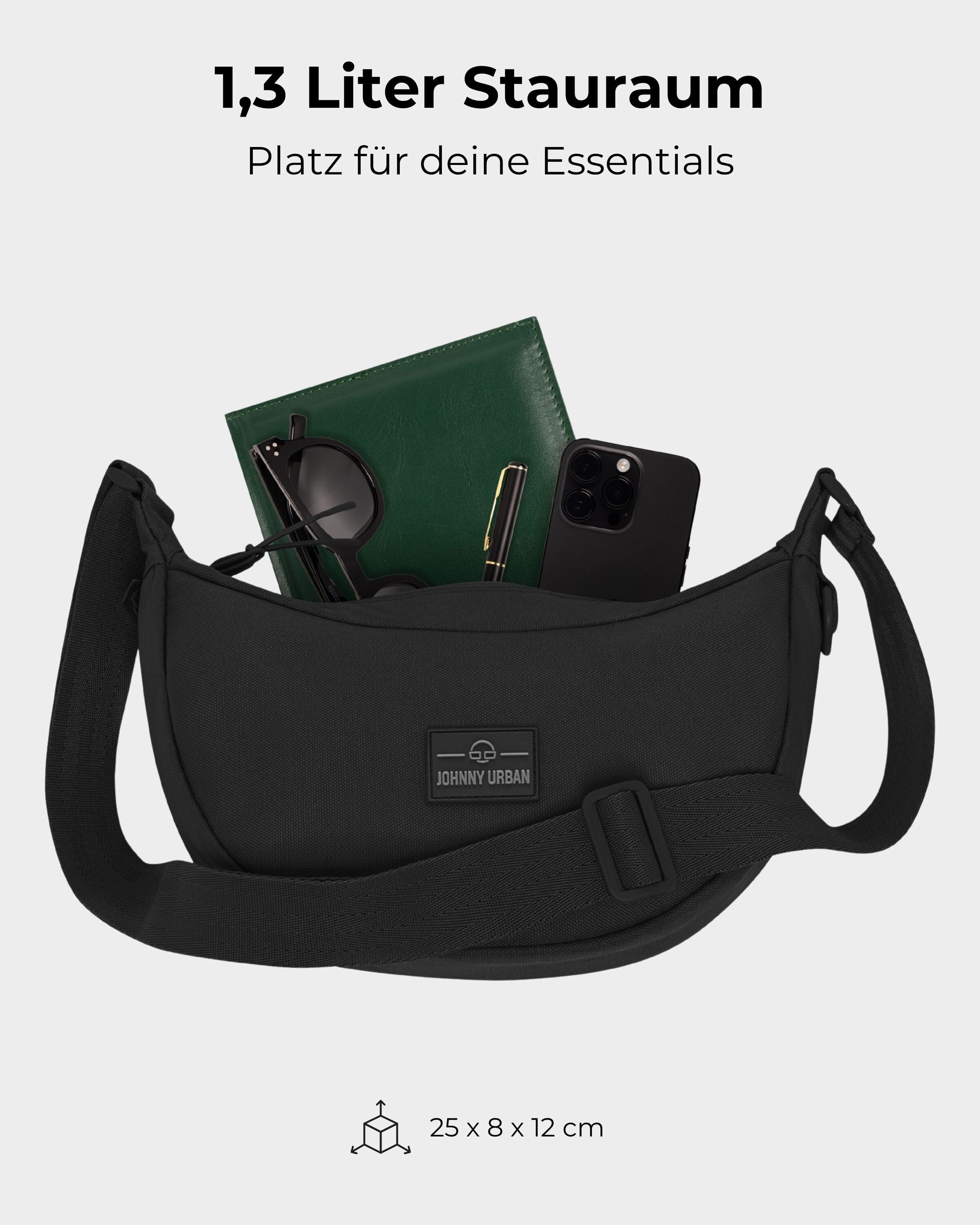 Johnny Urban Umhängetasche Ally Small Half Moon Bag, Kleine Crossbody Bag in Halbmond Form, Wasserabweisend