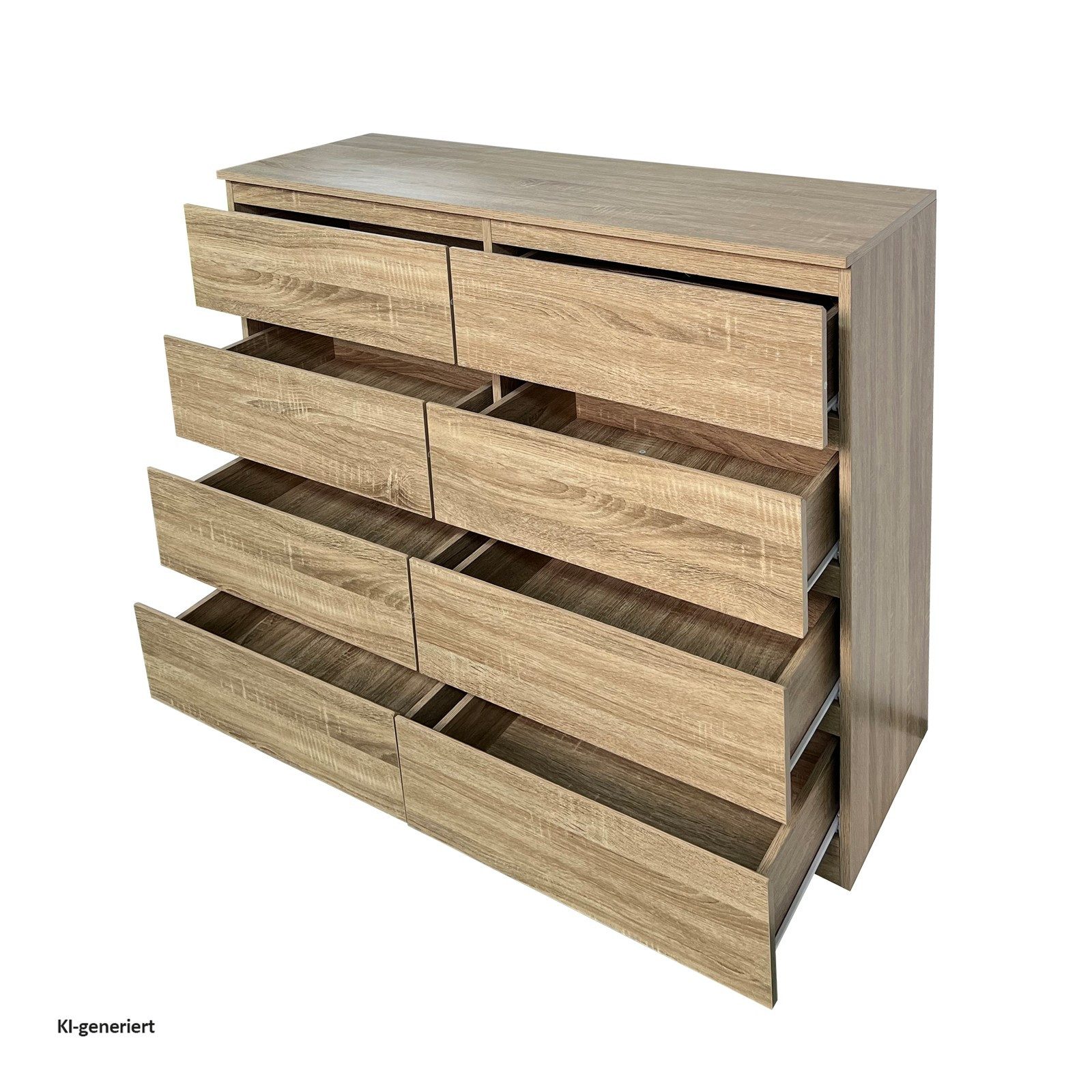 HTI-Living Kommode Moderne Kommode mit 8 grifflosen Schubladen Sonoma (Stück, 1 St., 1 Kommode ohne Dekoration), Sideboard