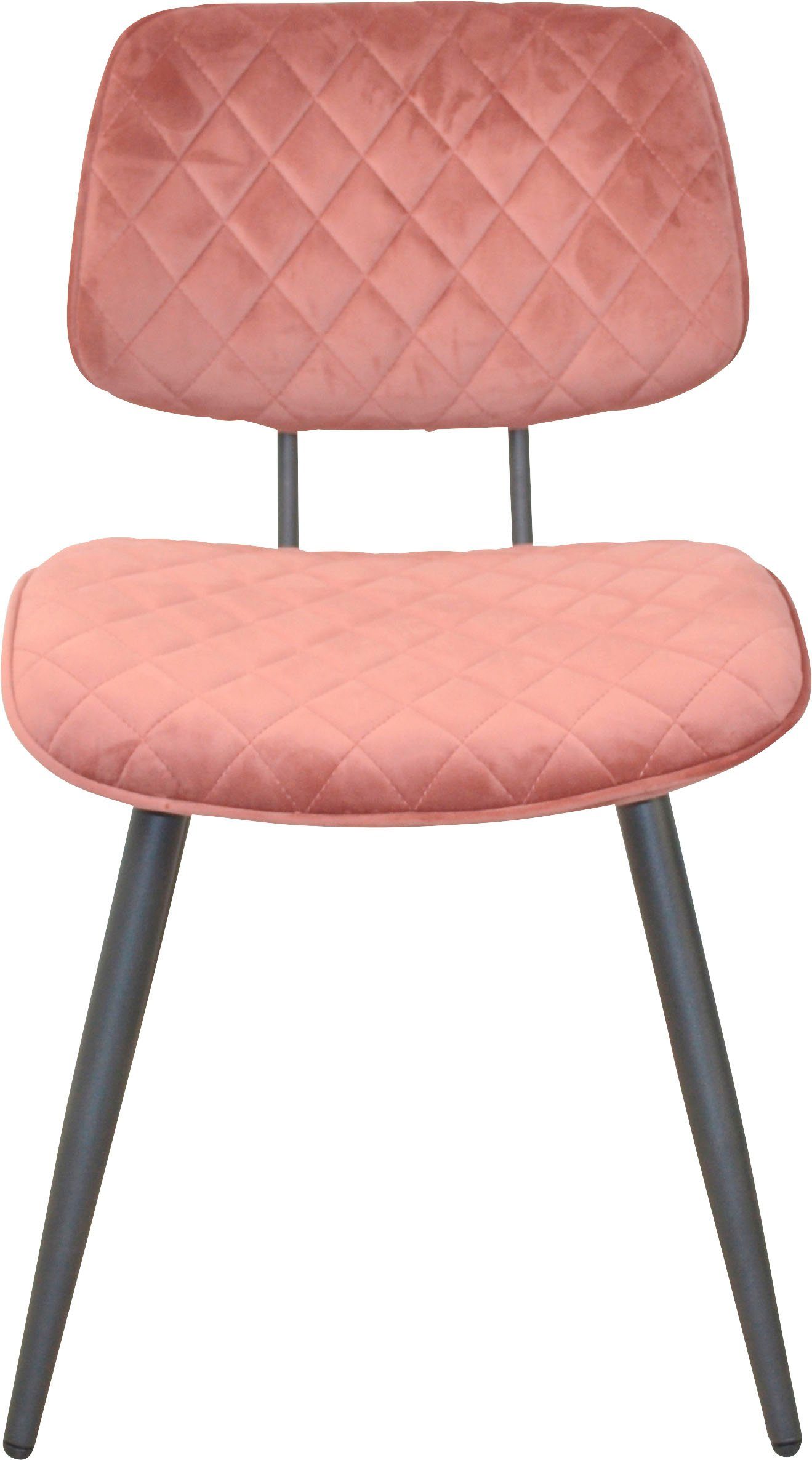INOSIGN Polsterstuhl Rücken Stahlrohr, Sitz (Set, schaumstoffgepolstert Gestell St), | aus 1 und rosa rosa