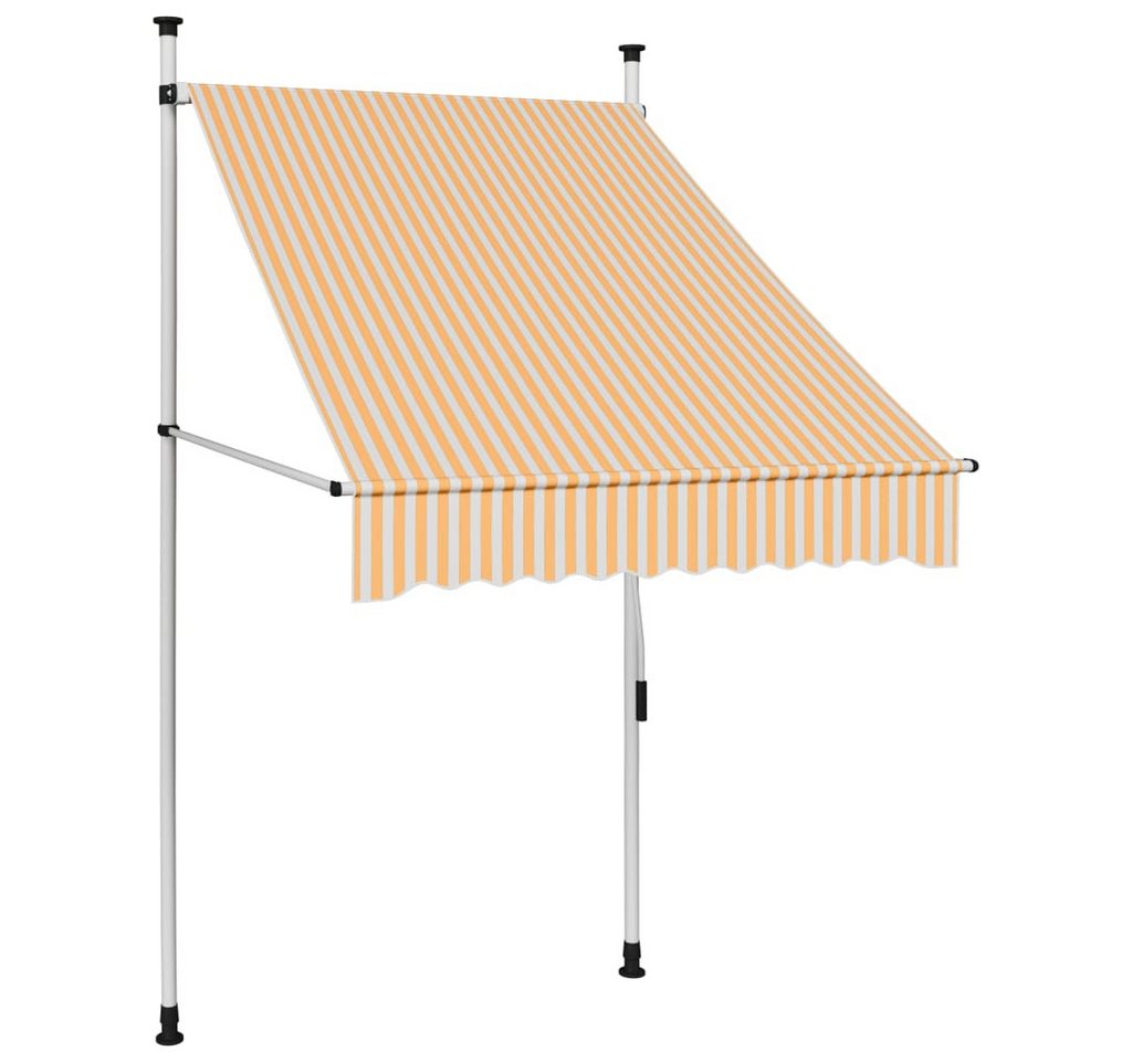 Thumbnail - vidaXL Markise Sonnenschutz Einziehbar Handbetrieben 100 cm Orange/Weiß Gestreift