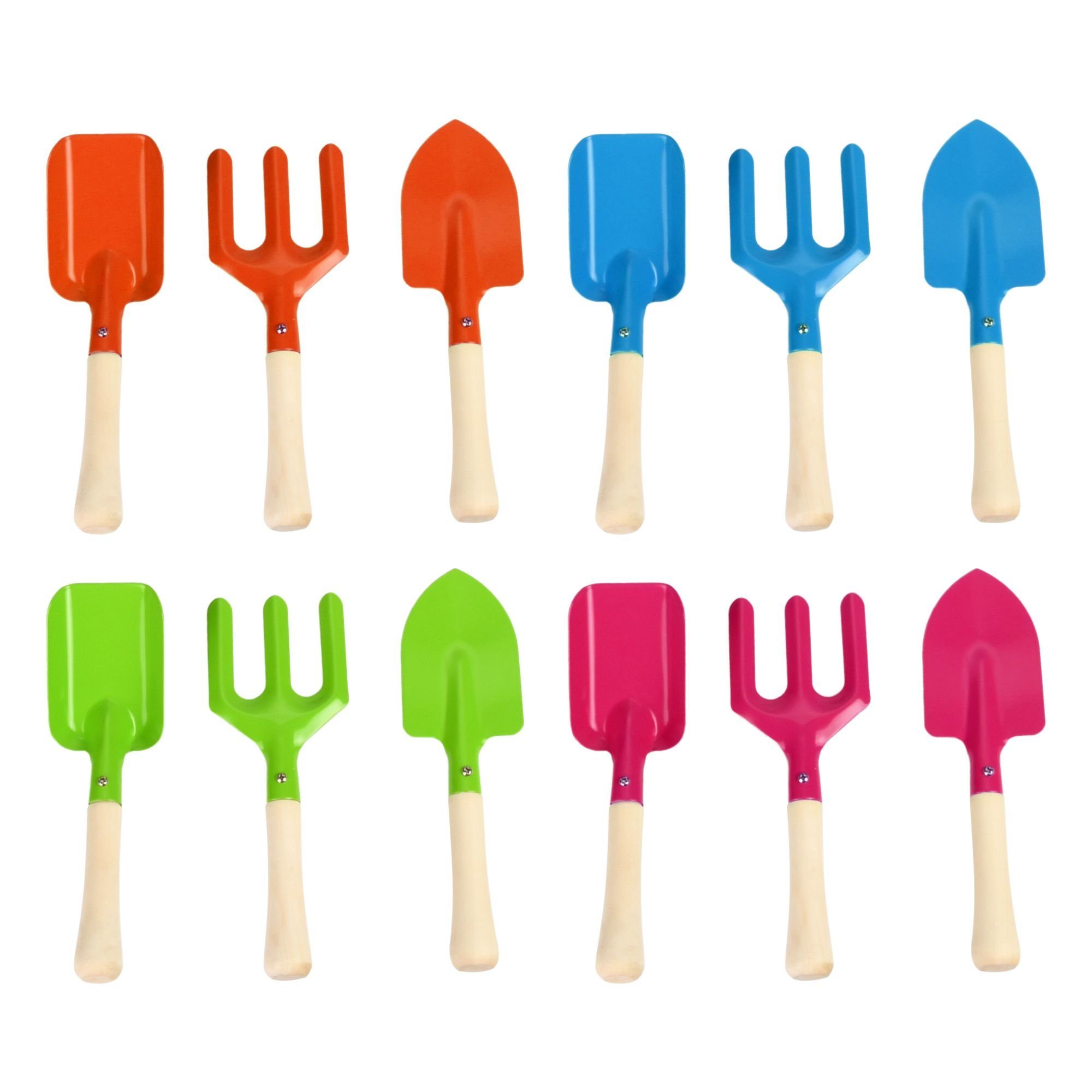 Rivanto Gartenpflege-Set, Kinder Gartenwerkzeug Set, Harke/Schaufel/Hand-Spaten