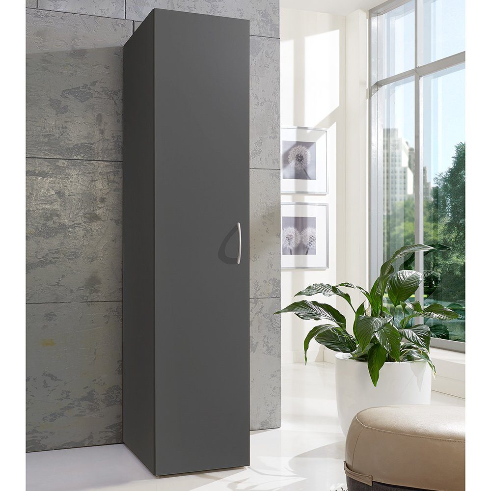 Lomadox Garderobenschrank MIAMI-43 graphit, mit Kleiderstange, ca. 50/185/54 cm