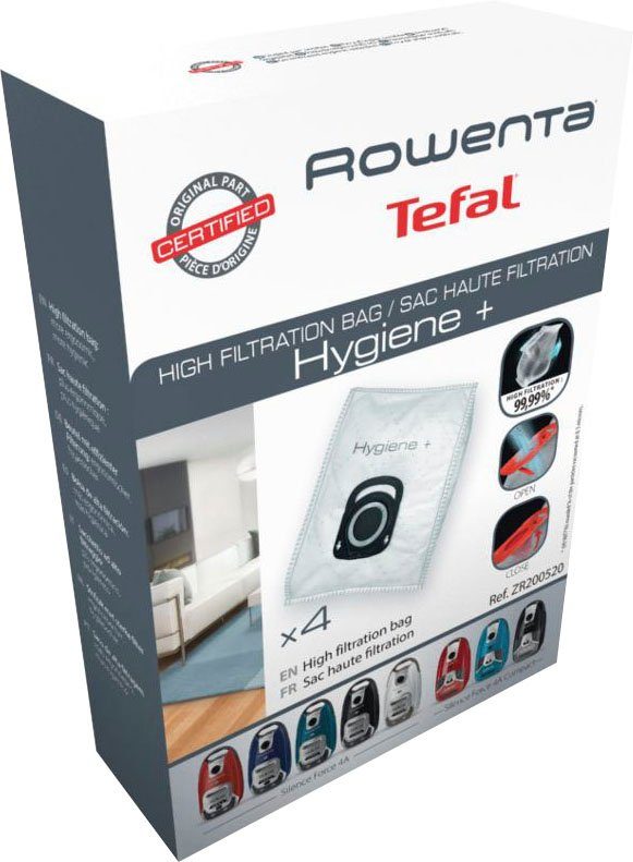 Rowenta Staubsaugerbeutel ZR200520 Hygiene +, passend für Rowenta, 4er-Pack, Compact Power, XTrem Power, Silence Force (RO63/4,RO68,RO39) – Bild 4 von 5