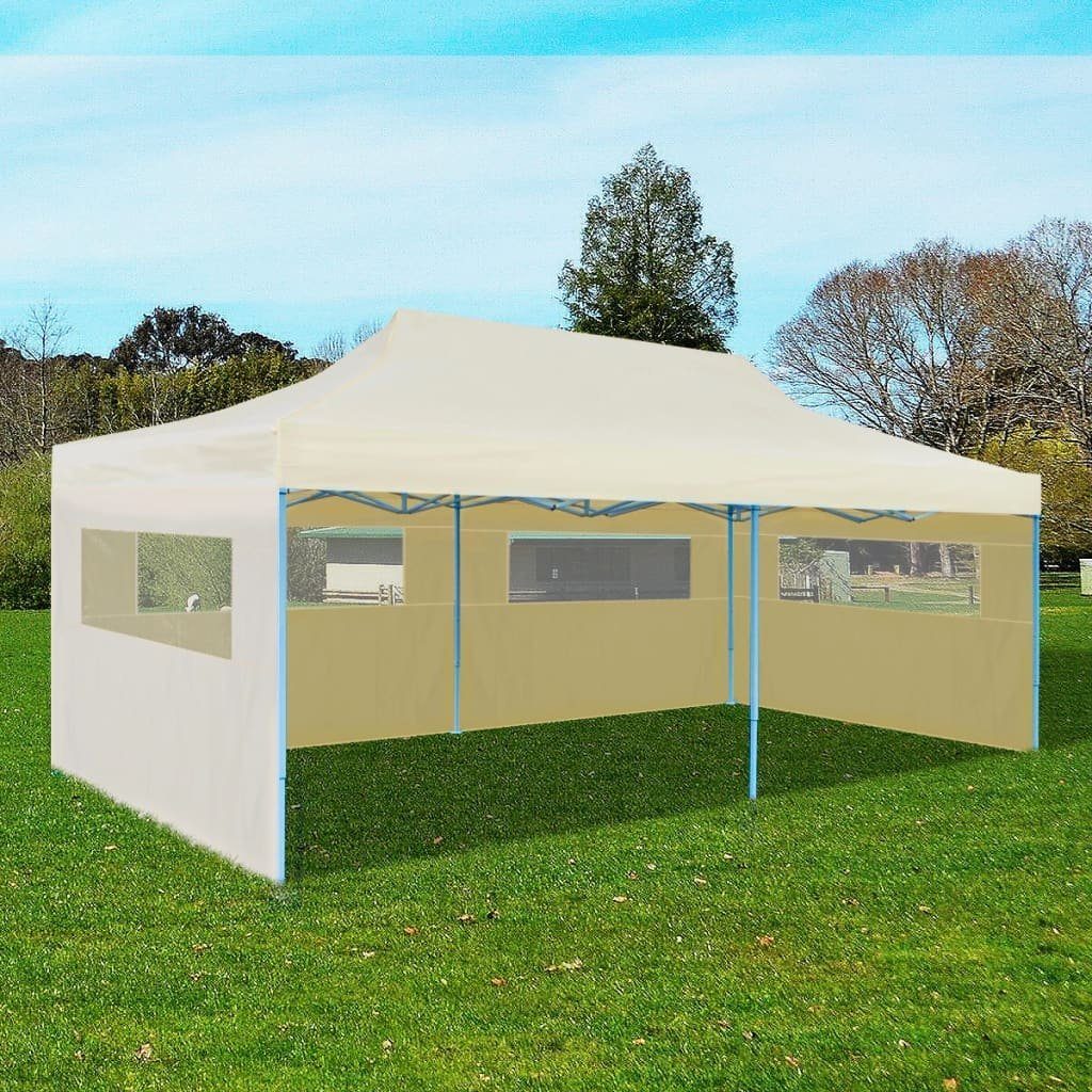 vidaXL Partyzelt Pop-Up-Partyzelt Faltbar Creme 3×6 m