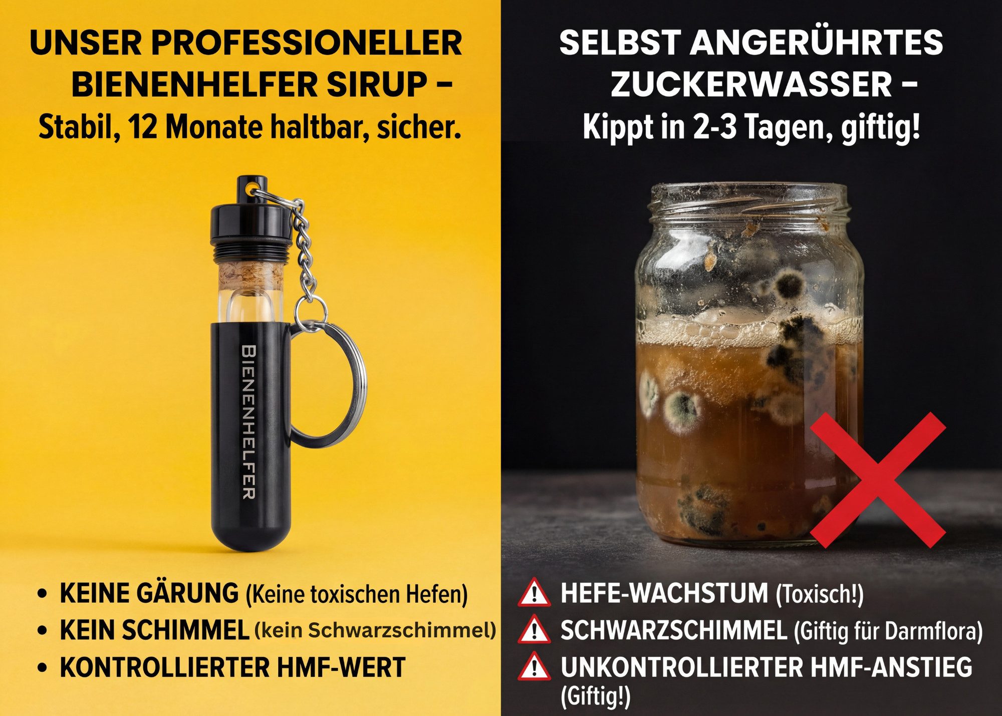 Grega´s Imkerei Insektenhotel Bienenhelfer Set Erste-Hilfe-Schlüsselanhänger für Bienen & Insekten, (1-St., Speziell entwickelter Futtersirup, hält 12 Monate), Soforthilfe für erschöpfte Wildbienen und Insekten.