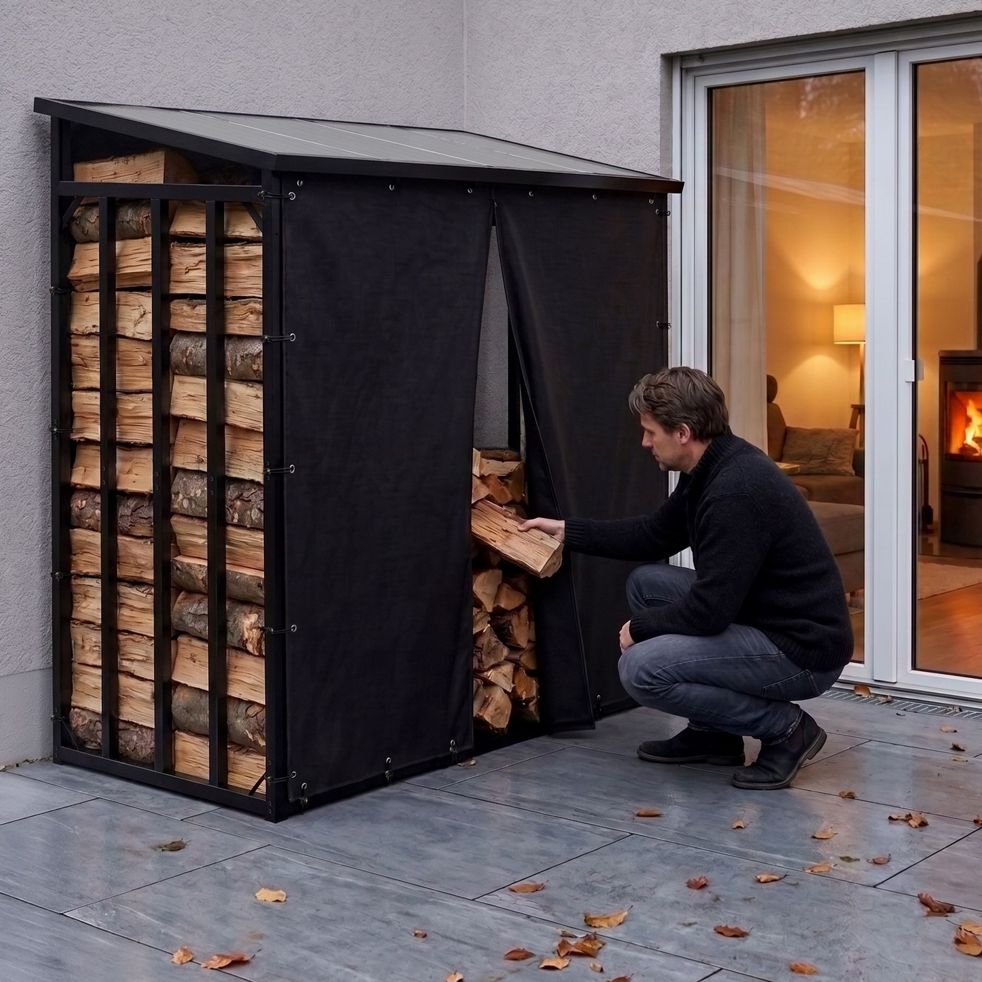 CLP Kaminholzregal Desmond, BxTxH:189x100x187 cm, (1er), 189x100x187 cm, mit Tragetasche als Geschenk