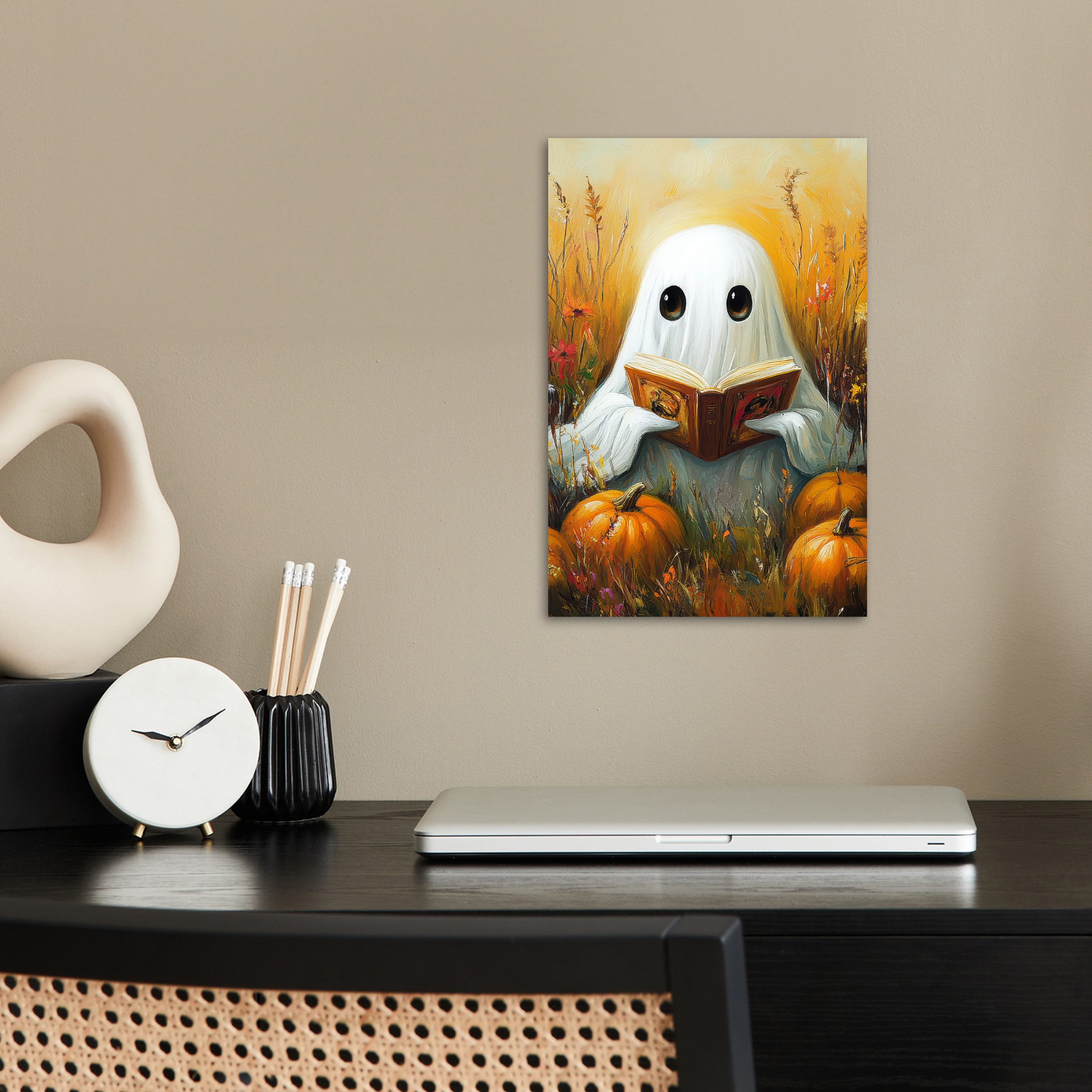 MuchoWow Poster Halloween - Geist - Herbst - Kürbis - Blumen - Natur, (1 St günstig online kaufen