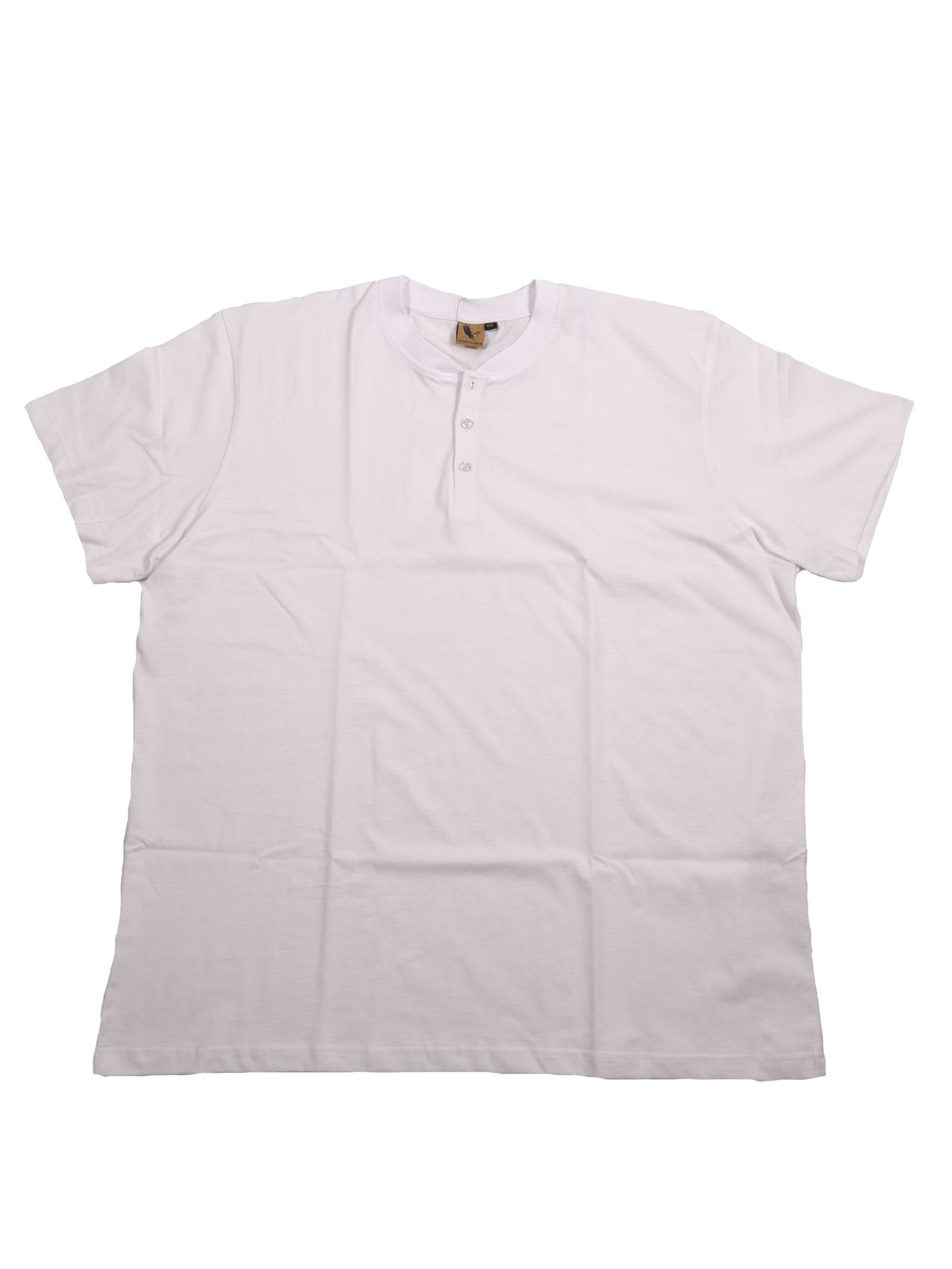 T-Shirt bis weiß Knopfleiste Kurzarm-Shirt mit Abraxas 12XL, ABRAXAS von