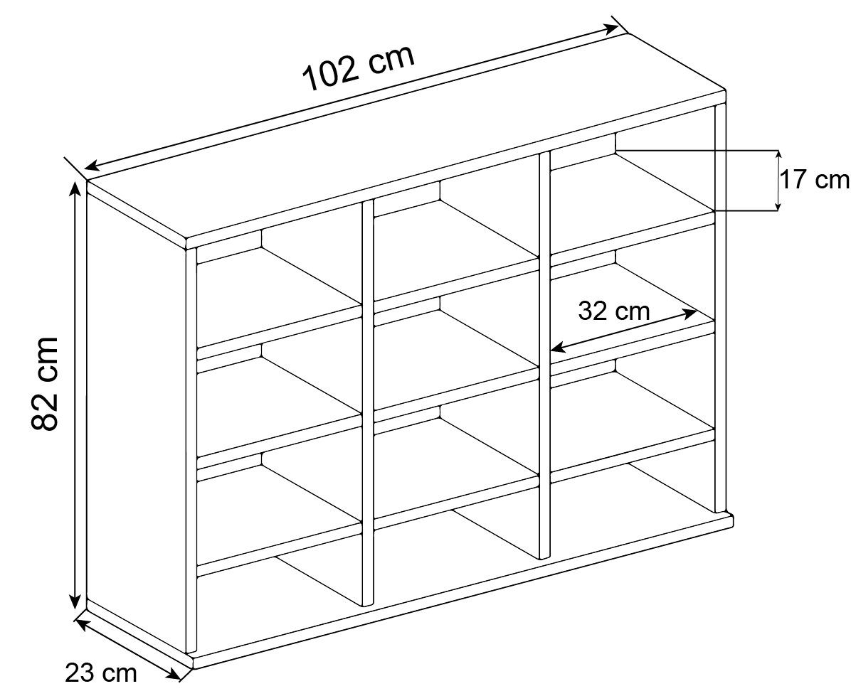 VCM Standregal Megosa L B. 102 x T. 23 x H. 82 cm, Holzregal stehend, platzsparender CD-Schrank für 480 CDs oder 224 DVDs – Bild 4 von 4