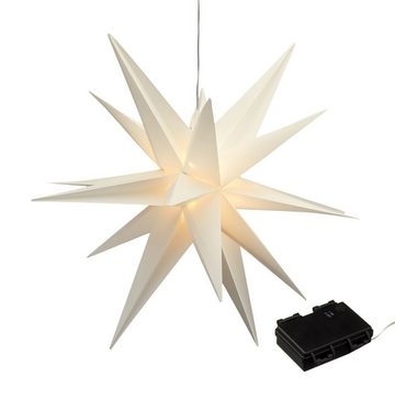 Spetebo LED Stern Deko Leuchte Outdoor - Stern aus Kunststoff - 60cm, An / Aus / Timer, LED, warmweiss, Batterie betriebener LED Weihnachtsstern