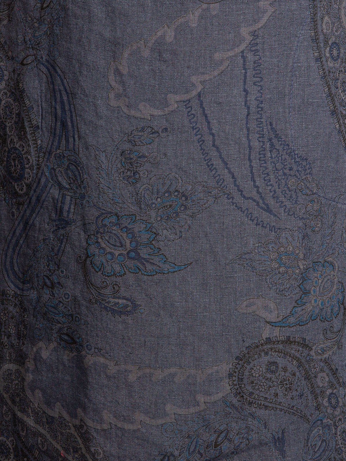 Caspar Sommerkleid SKL022 Damen Sommer Leinenkleid mit Paisley Print bis Größe 50 Luftig leicht, figurumspielende Form, mit seitlichem Jersey-Einsatz