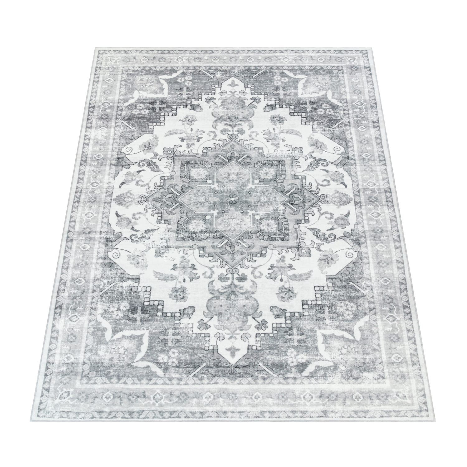 KADIMA DESIGN Teppich waschmaschinenwaschbar Orientalisch-Vintage Waschbarer Teppich, Läufer, Höhe: 12 mm, Florhöhe: 8 mm, 100% Polyester, Rechteckig, 80x150cm, – Bild 2 von 5