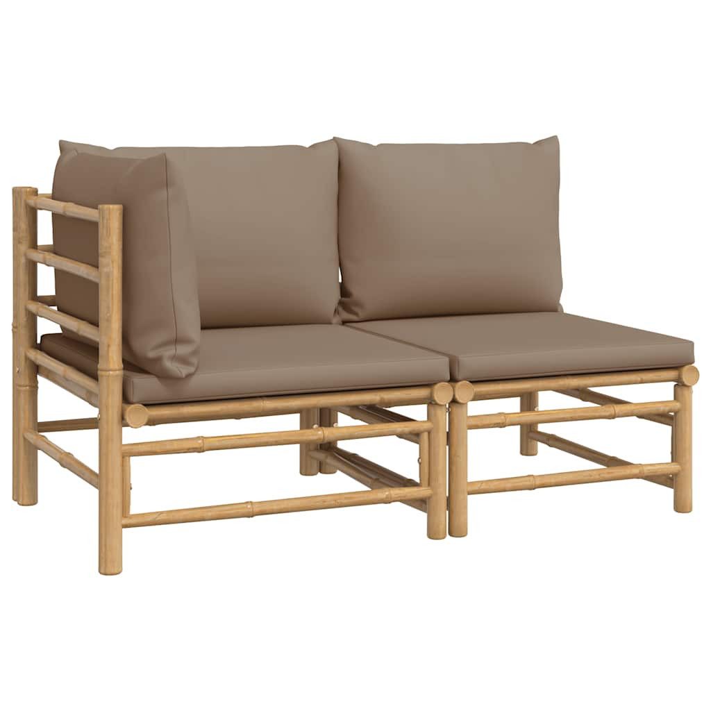 vidaXL Sofaelement 2-tlg. Garten-Lounge-Set mit Taupe günstig online kaufen