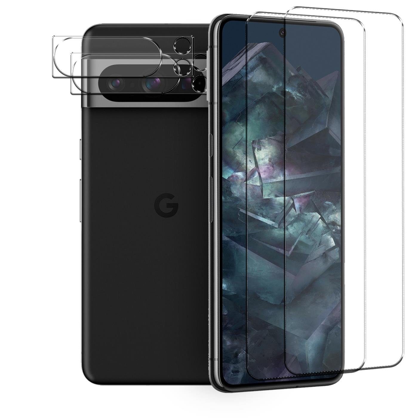 CoolGadget Schutzfolie Panzerfolie für Google Pixel 9, (Spar-Set 4in1, 2x Displayschutz, 2x Kameraschutz), Panzerglas Schutzfolie für Google Pixel 9
