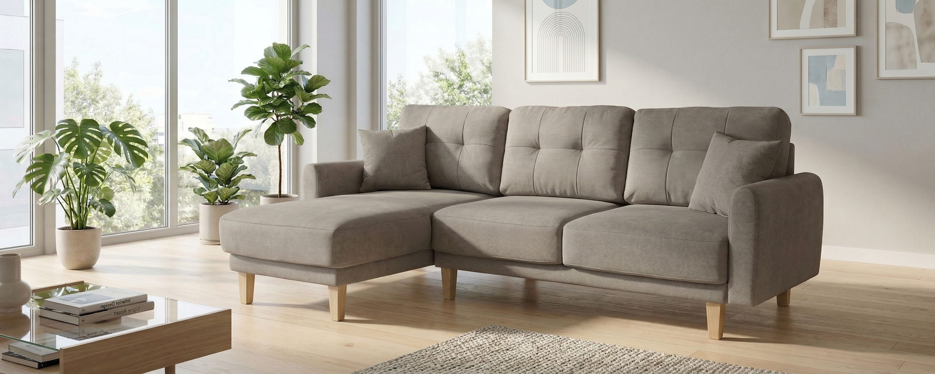 OTTO home Ecksofa TRIPLO optionale Schlafsofa mit Bettkasten, Maße B/T/H: 234/164/89 cm, L-Form wahlweise mit Bettfunktion - Liegefläche …