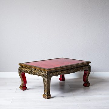 livasia Opiumtisch livasia Opiumtisch mit Goldverzierung, rot, handgefertigt, 76cmx50cm