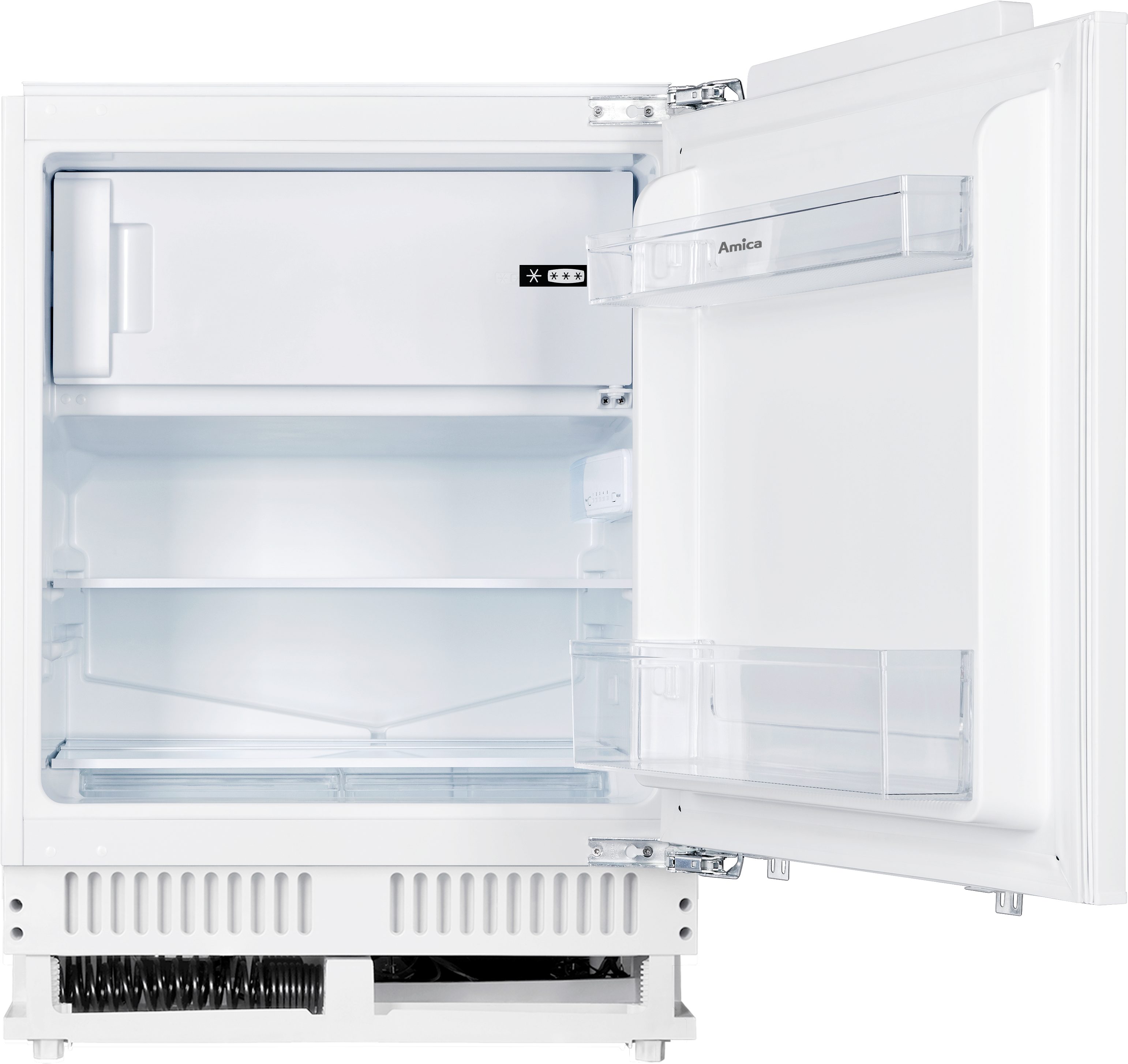 Amica Einbaukühlschrank UKSX 361 901, 82,5 cm hoch, 59,6 cm breit, Kompakter Einbaukühlschrank mit klarer Sicht und leichter Pflege