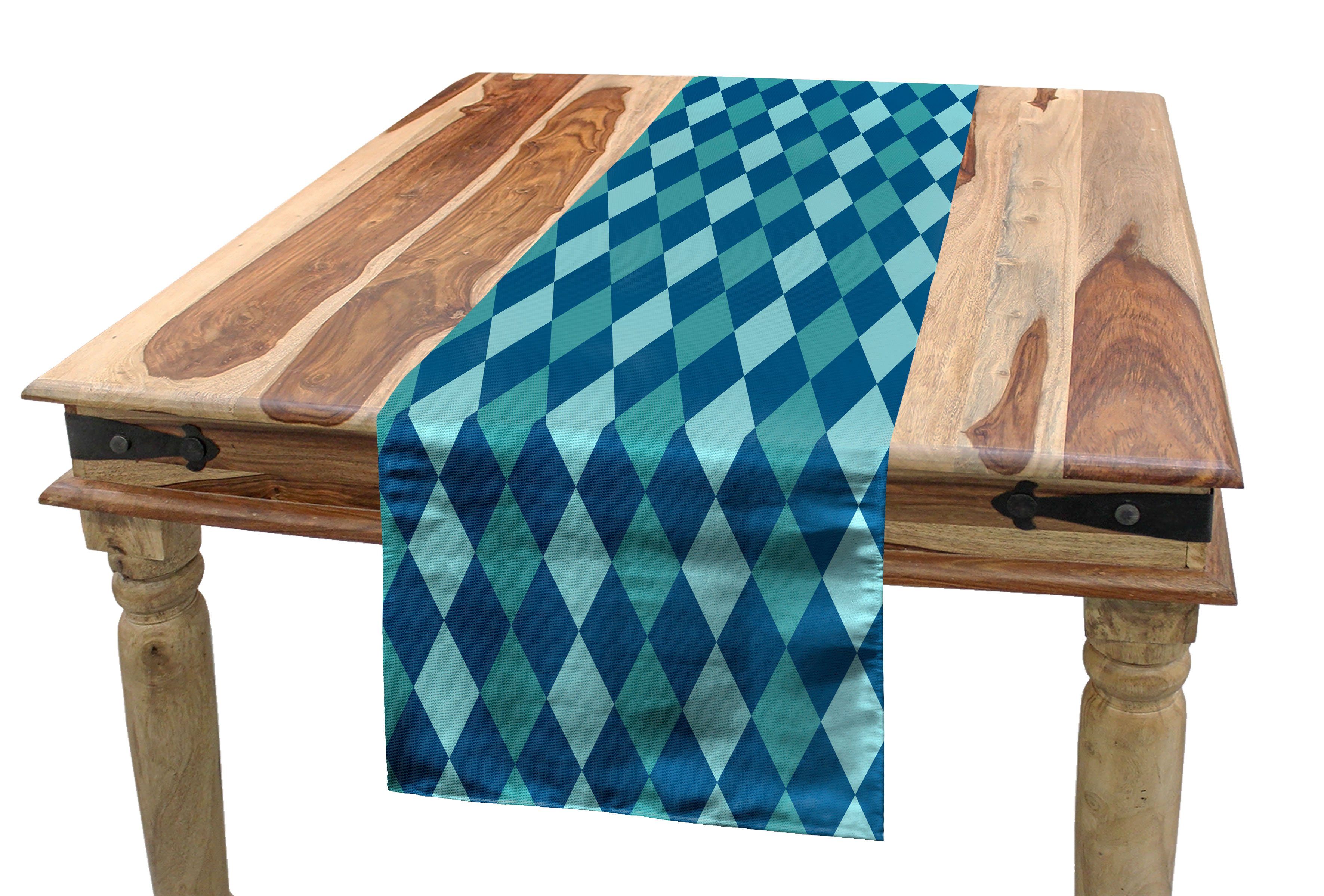 Abakuhaus Tischläufer Esszimmer Küche Rechteckiger Dekorativer Tischläufer, geometrische Rhombus kontinuierliche Argyle