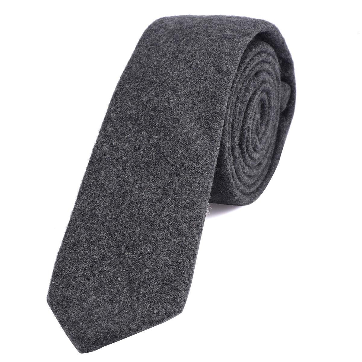 DonDon Krawatte Herren Krawatte 6 cm einfarbig kariert und gepunkt (Packung, 1-St., 1x Krawatte) Baumwolle, verschiedene Muster, für Büro oder festliche Veranstaltungen grau
